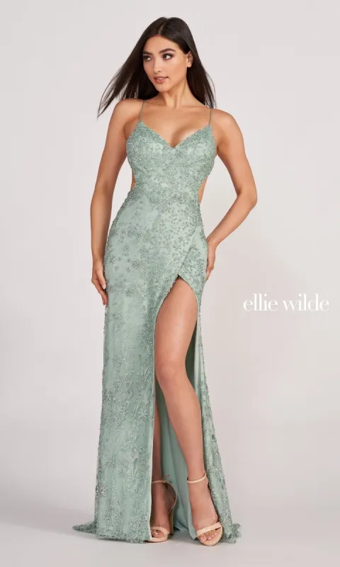 Ellie Wilde Backless Long Glitter Prom Dress made by ellie wilde