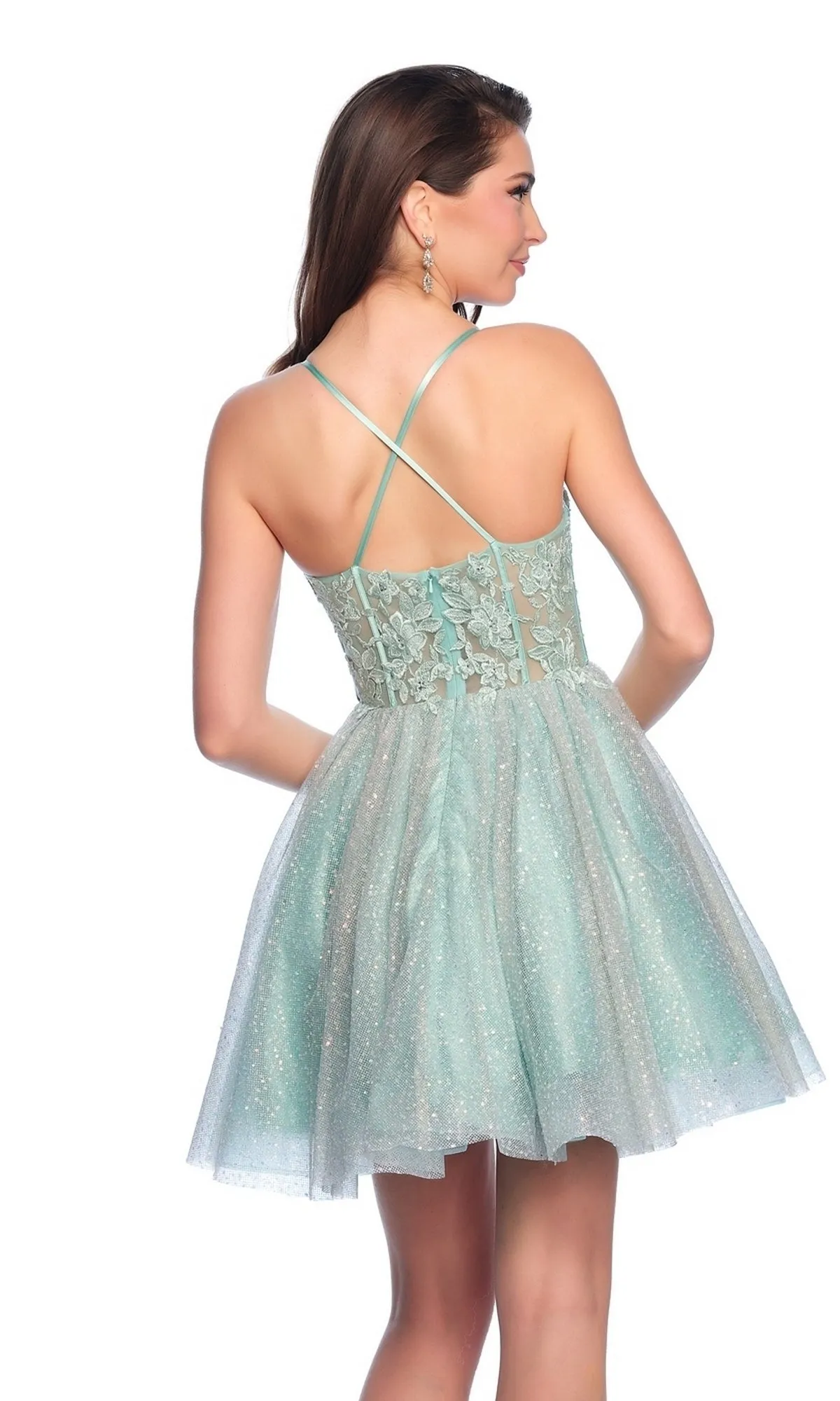 Dave & Johnny Short Glitter Hoco Dress 11808 sold by PromGirl product image thumbnail 2