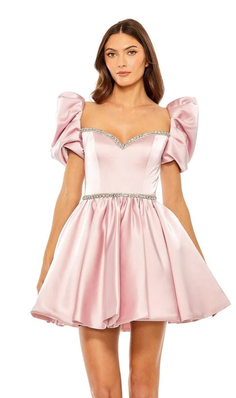 Puff-Sleeve Short Party Dress 20688 by Mac Duggal sold by PromGirl product image thumbnail 3