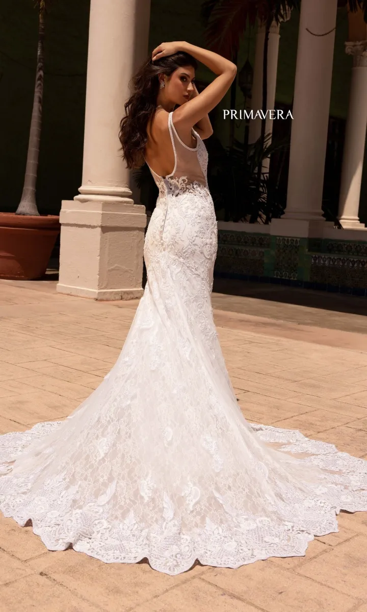 Long Wedding Dress 11101 by Primavera sold by PromGirl