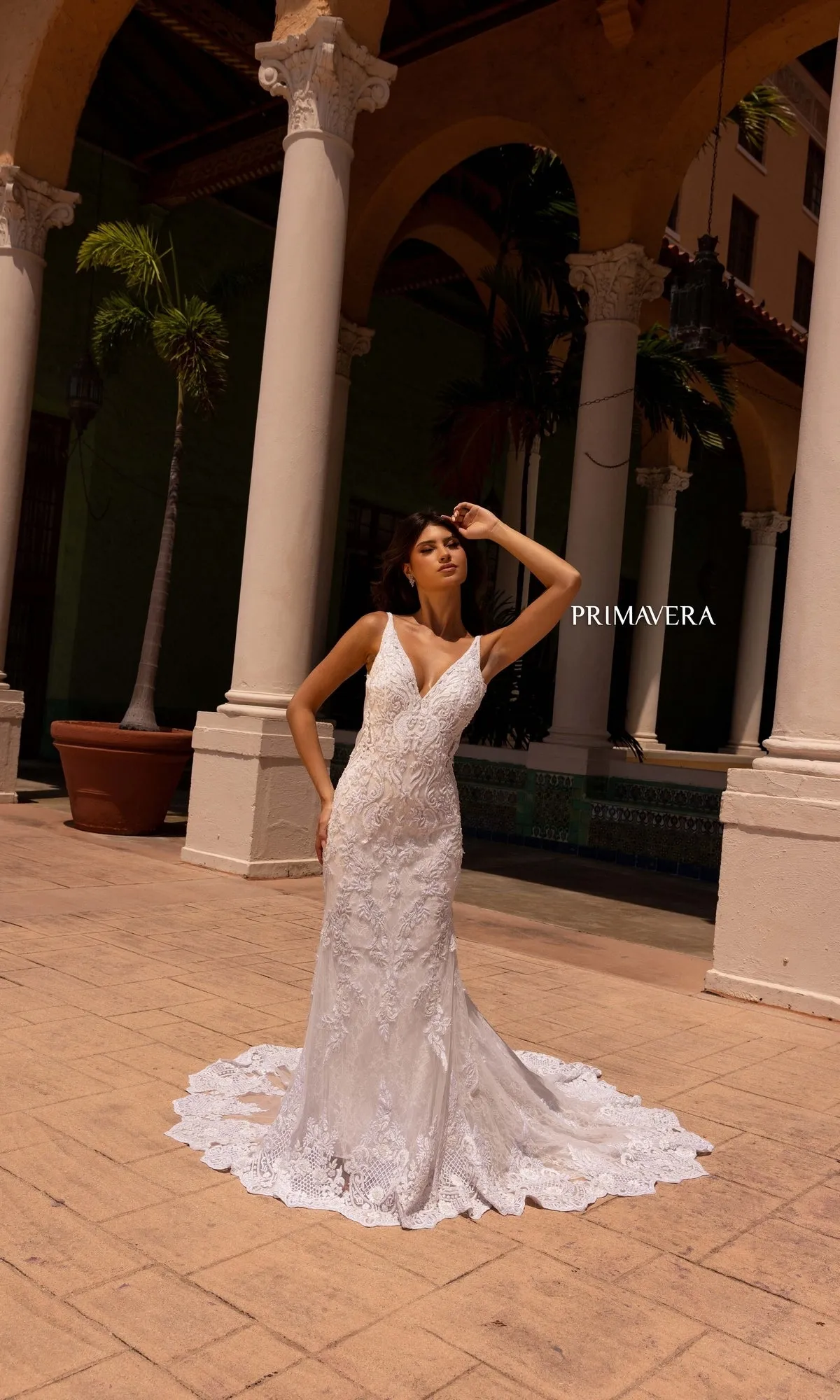 Long Wedding Dress 11101 by Primavera sold by PromGirl product image thumbnail 2
