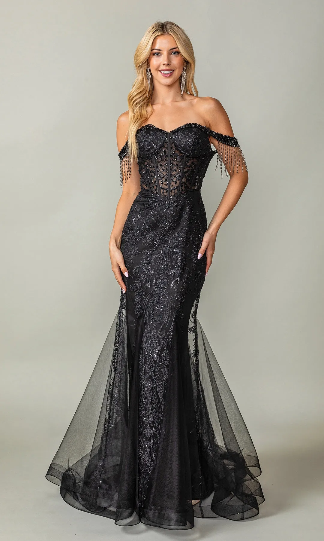 Fringe Long Glitter Prom Dress: Dancing Queen 4365 sold by PromGirl product image thumbnail 3