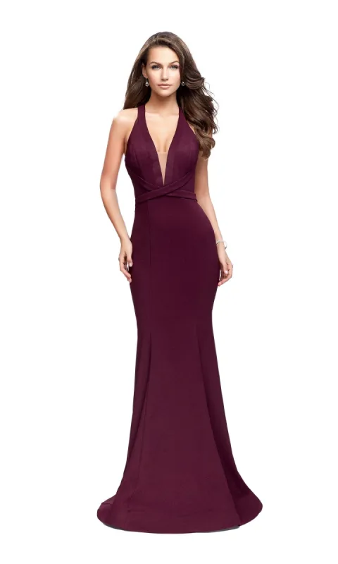 La Femme 25503 Burgundy Red Prom Dress sold by PromGirl