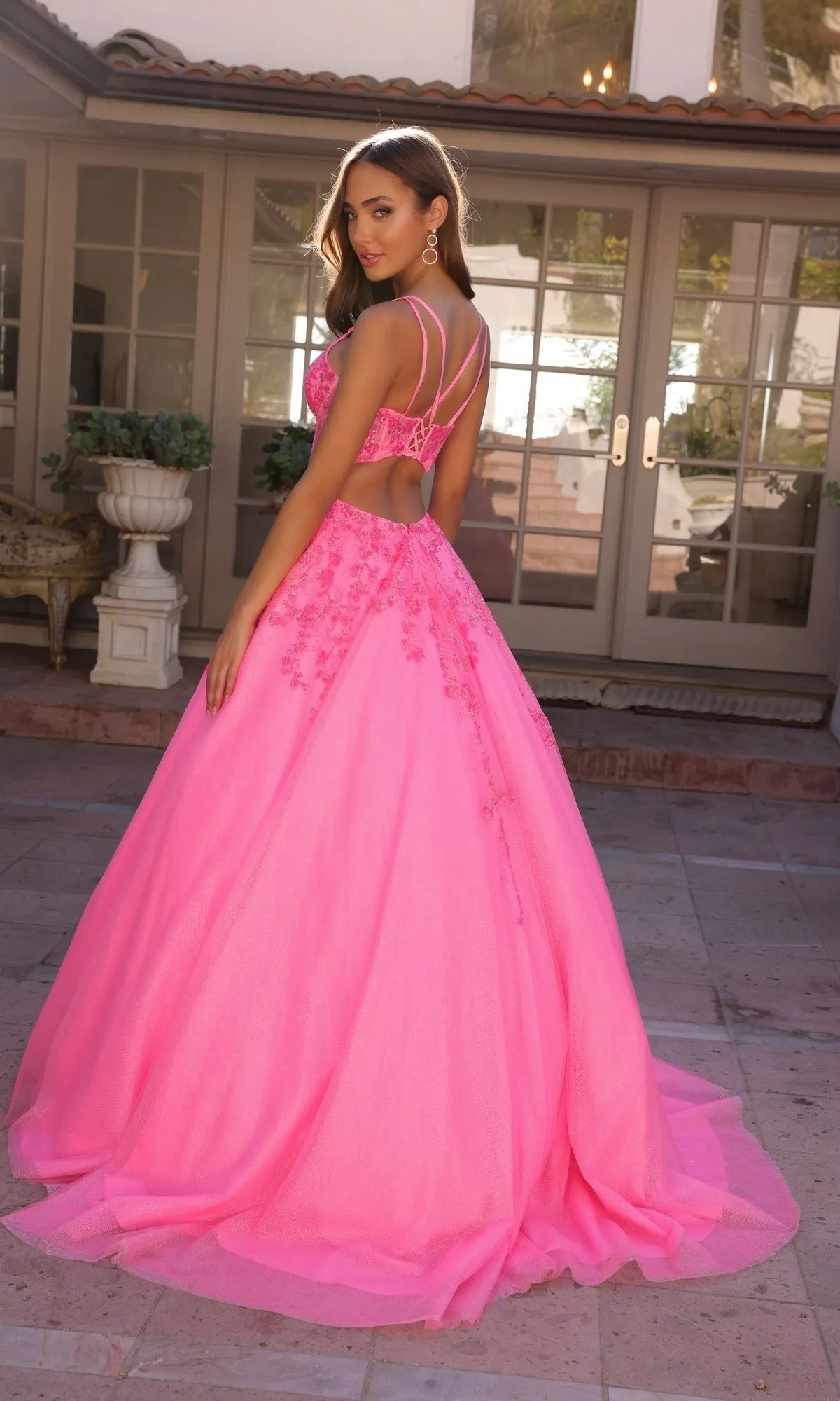 Long Corset Glitter Prom Ball Gown H1357 sold by PromGirl product image thumbnail 4
