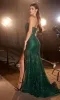 Sheer-Waist Long Glitter-Print Prom Dress C155 sold by PromGirl