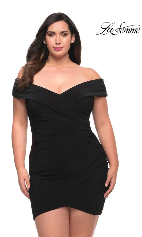 La Femme Plus-Size Sexy Cocktail Party Dress 29521 made by La Femme