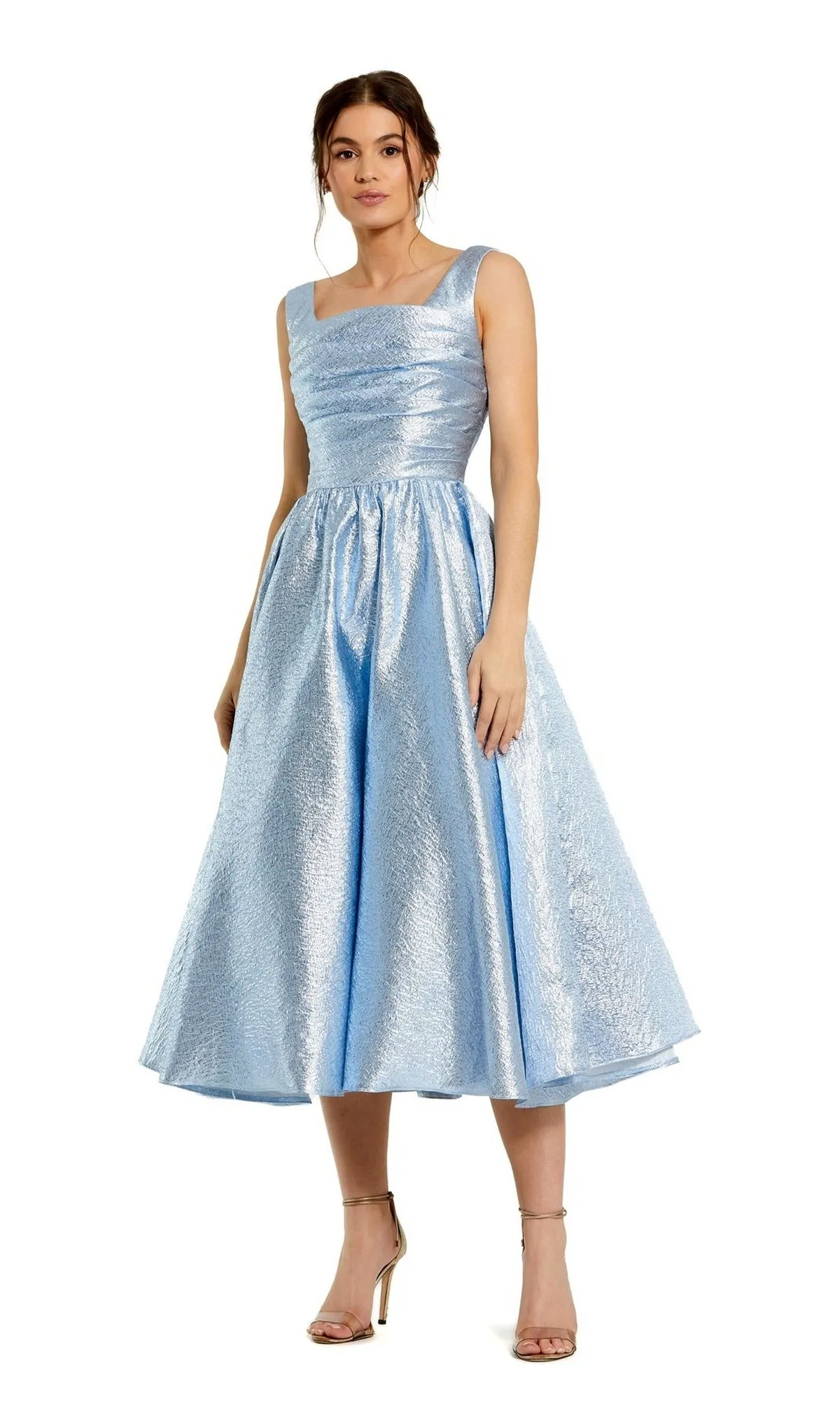 Tea-Length Wedding-Guest Dress: Mac Duggal 68350 sold by PromGirl