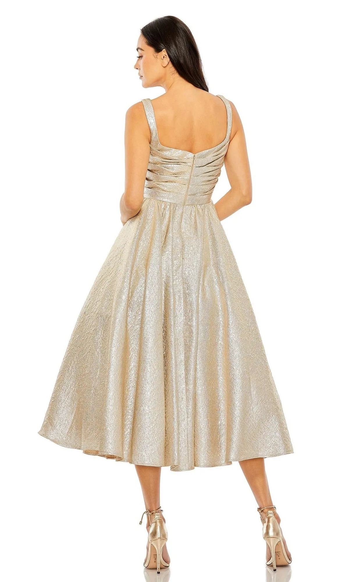 Tea-Length Wedding-Guest Dress: Mac Duggal 68350 sold by PromGirl product image thumbnail 3