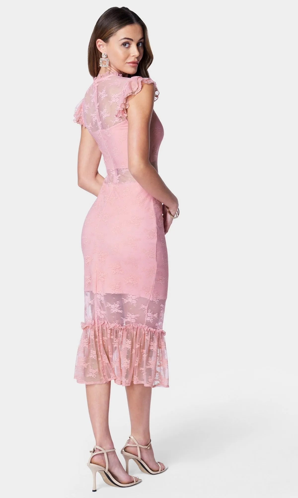Sheer-Lace Midi-Length Party Dress SALT1523 sold by PromGirl product image thumbnail 2