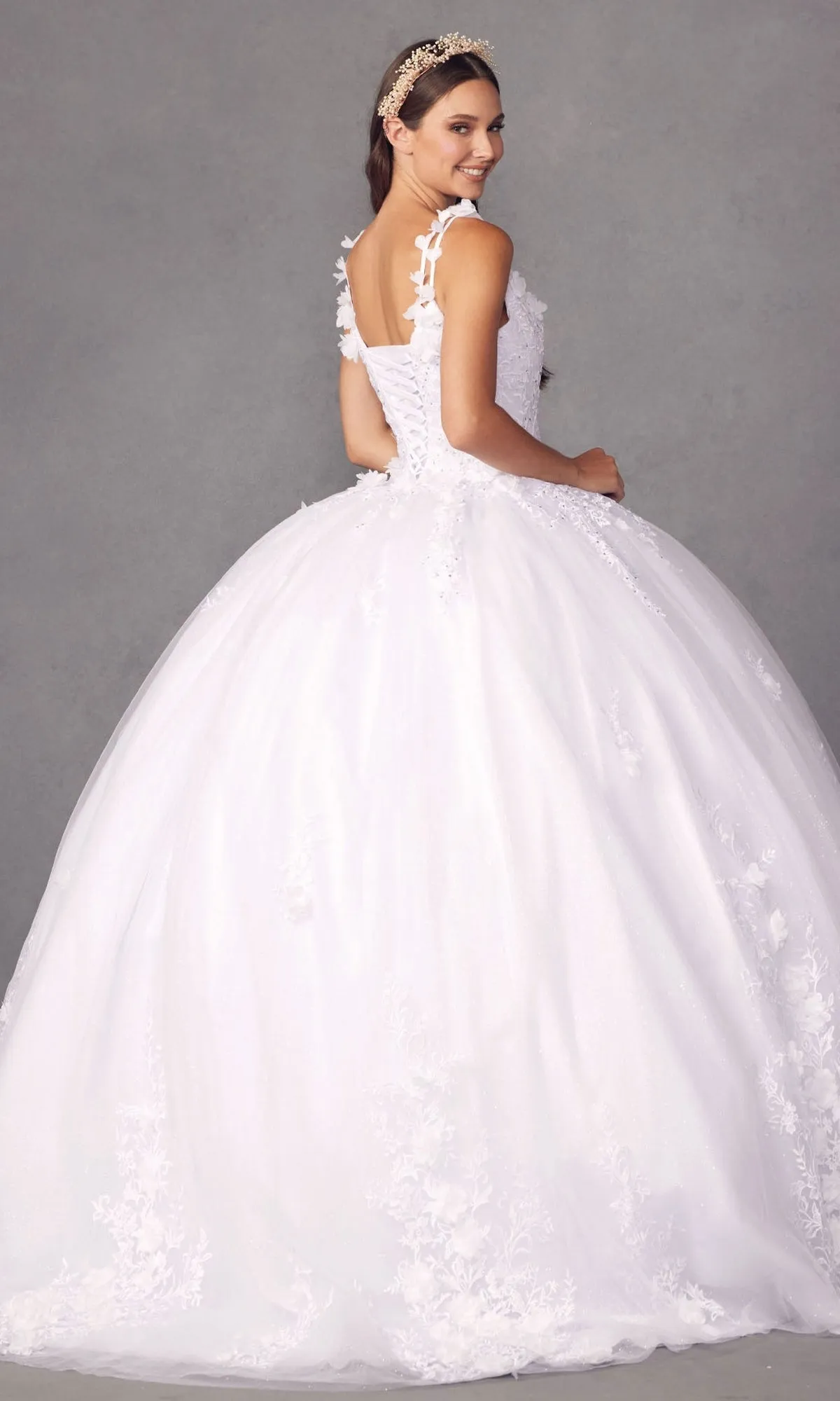 Juliet 1437W Traditional White Quinceañera Dress sold by PromGirl product image thumbnail 2