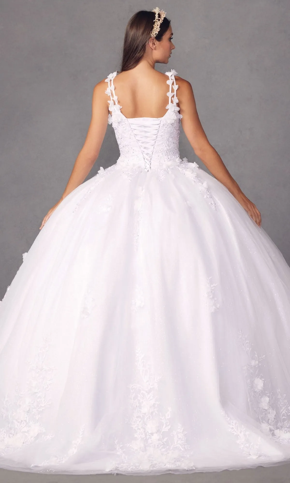 Juliet 1437W Traditional White Quinceañera Dress sold by PromGirl product image thumbnail 5