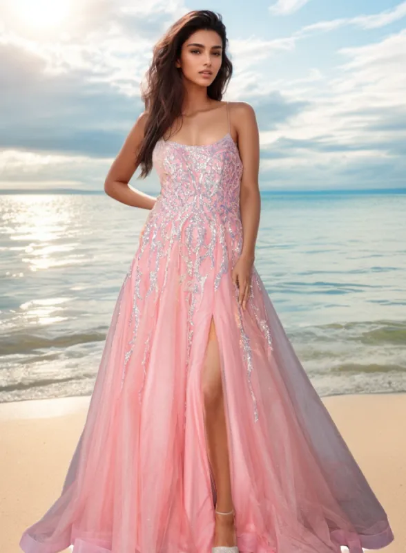 Blush Pink Long Prom Ball Gown: Dancing Queen 4431 sold by PromGirl