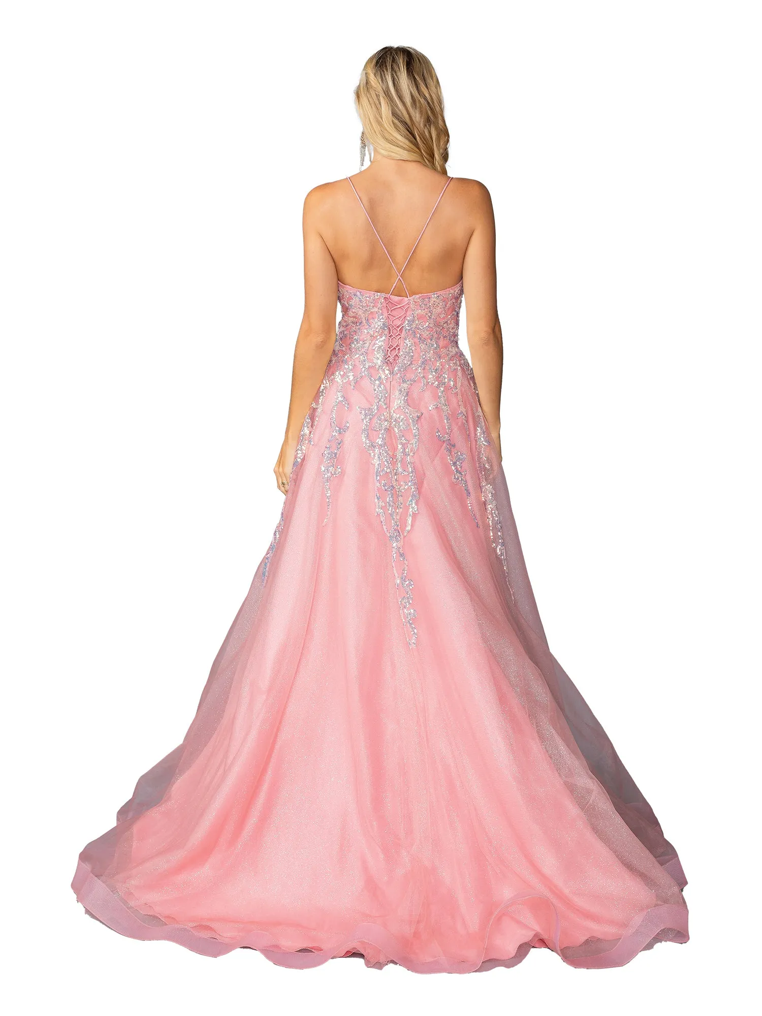 Blush Pink Long Prom Ball Gown: Dancing Queen 4431 sold by PromGirl product image thumbnail 2