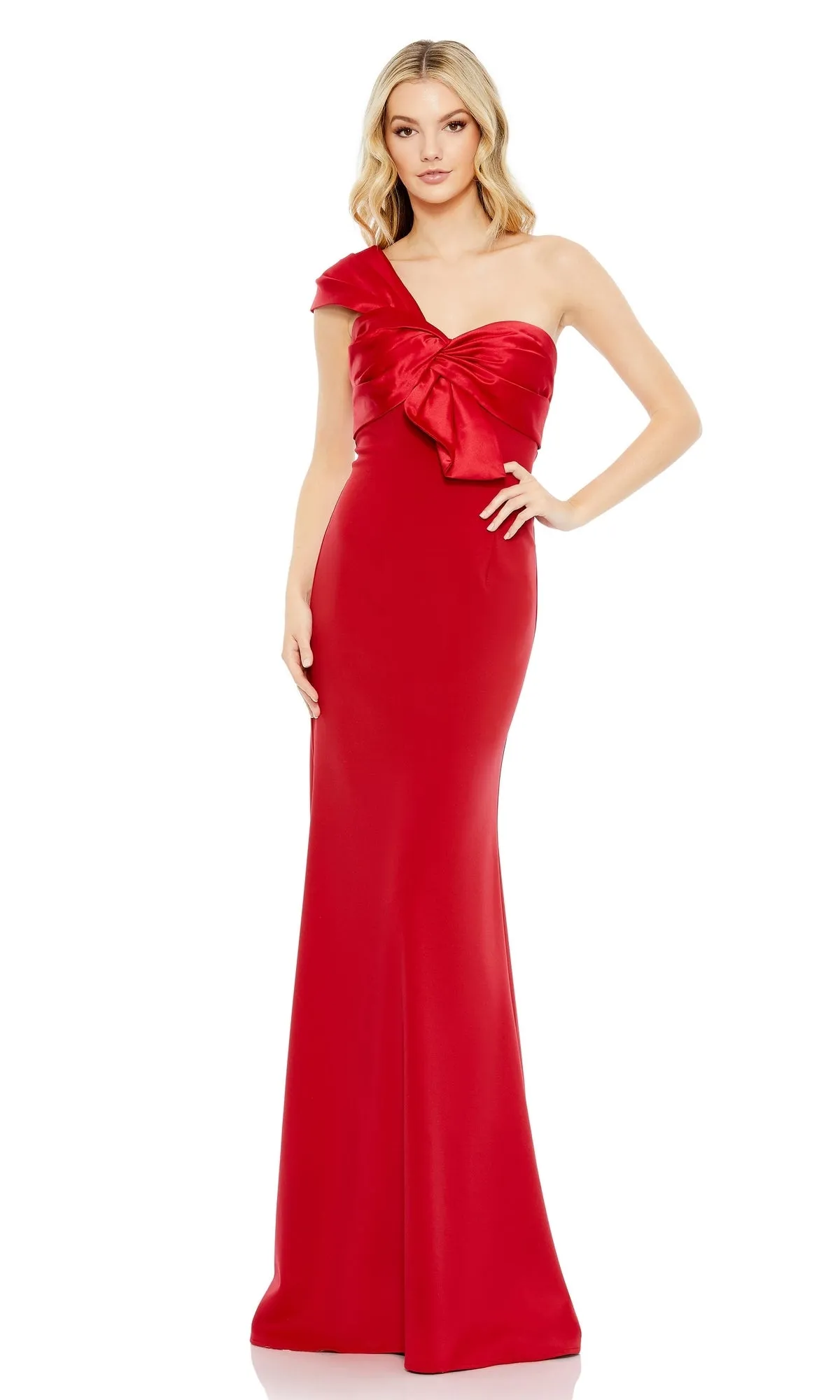 Mac Duggal One-Shoulder Long Bow Prom Dress 49547 sold by PromGirl product image thumbnail 3