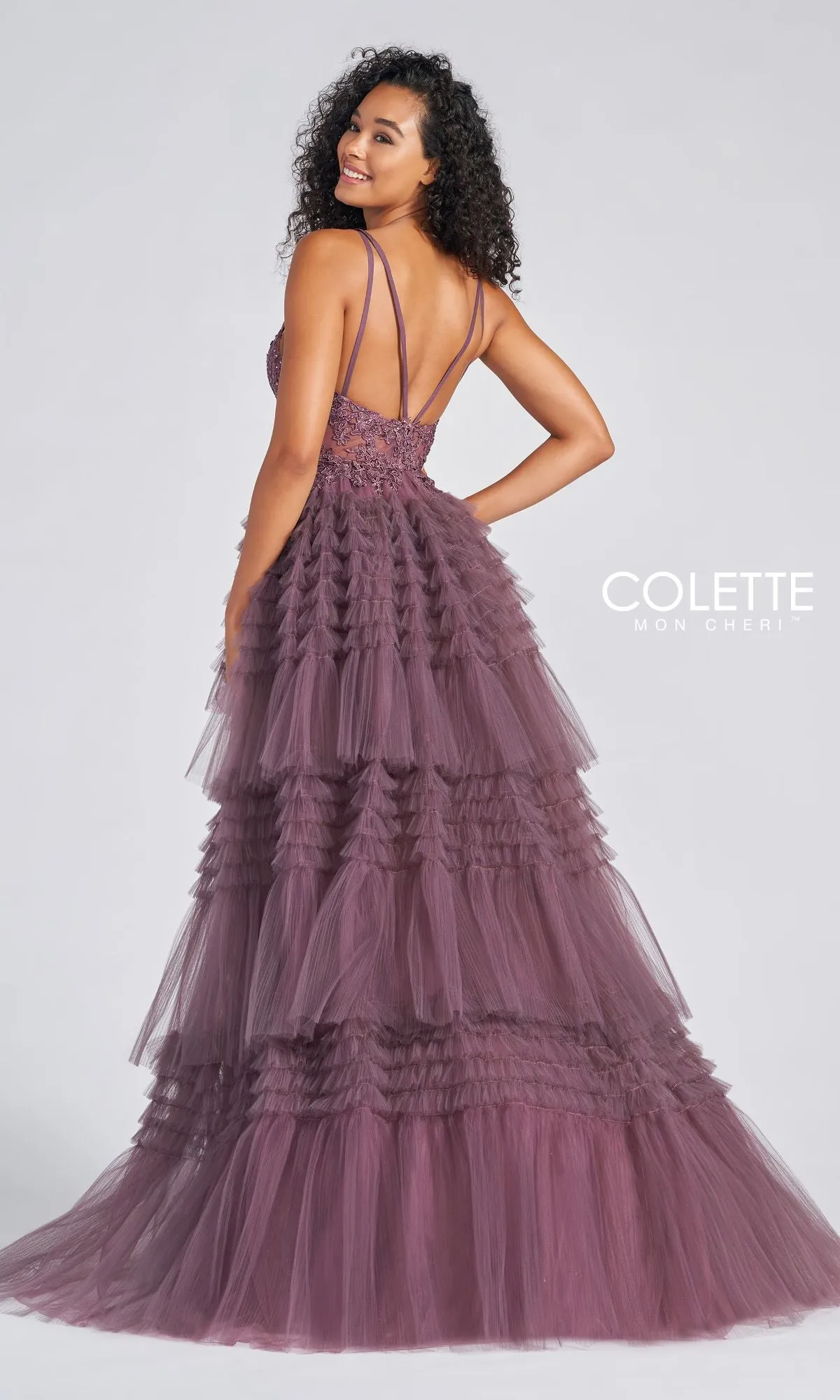 High-Low Tiered-Tulle Prom Dress CL12281 sold by PromGirl product image thumbnail 2