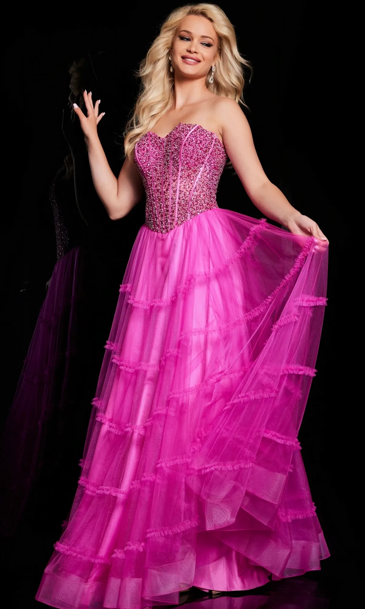 Jovani Strapless Long A-Line Prom Dress 26011 sold by PromGirl