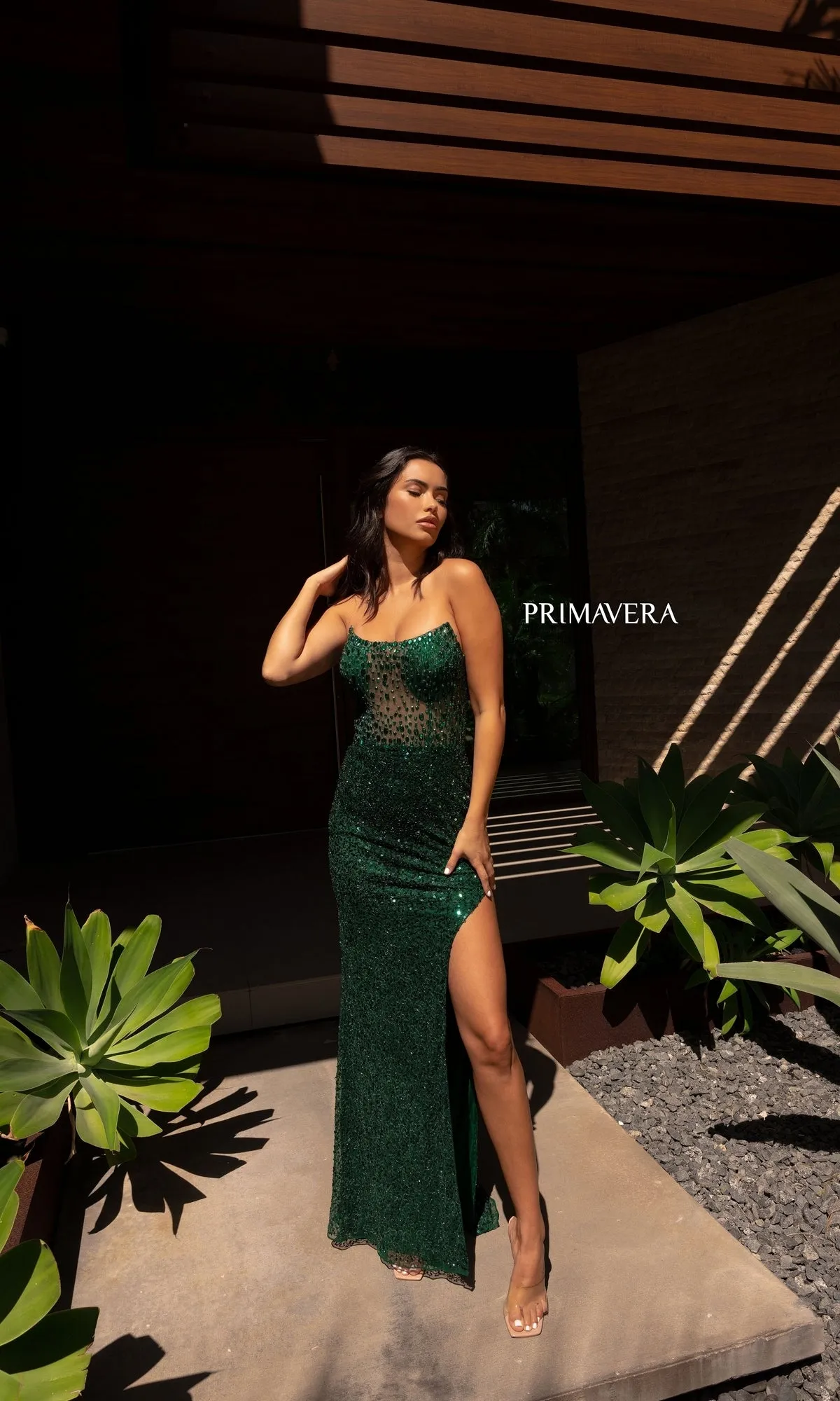 Strapless Long Beaded Prom Dress: Primavera 12123 sold by PromGirl product image thumbnail 4