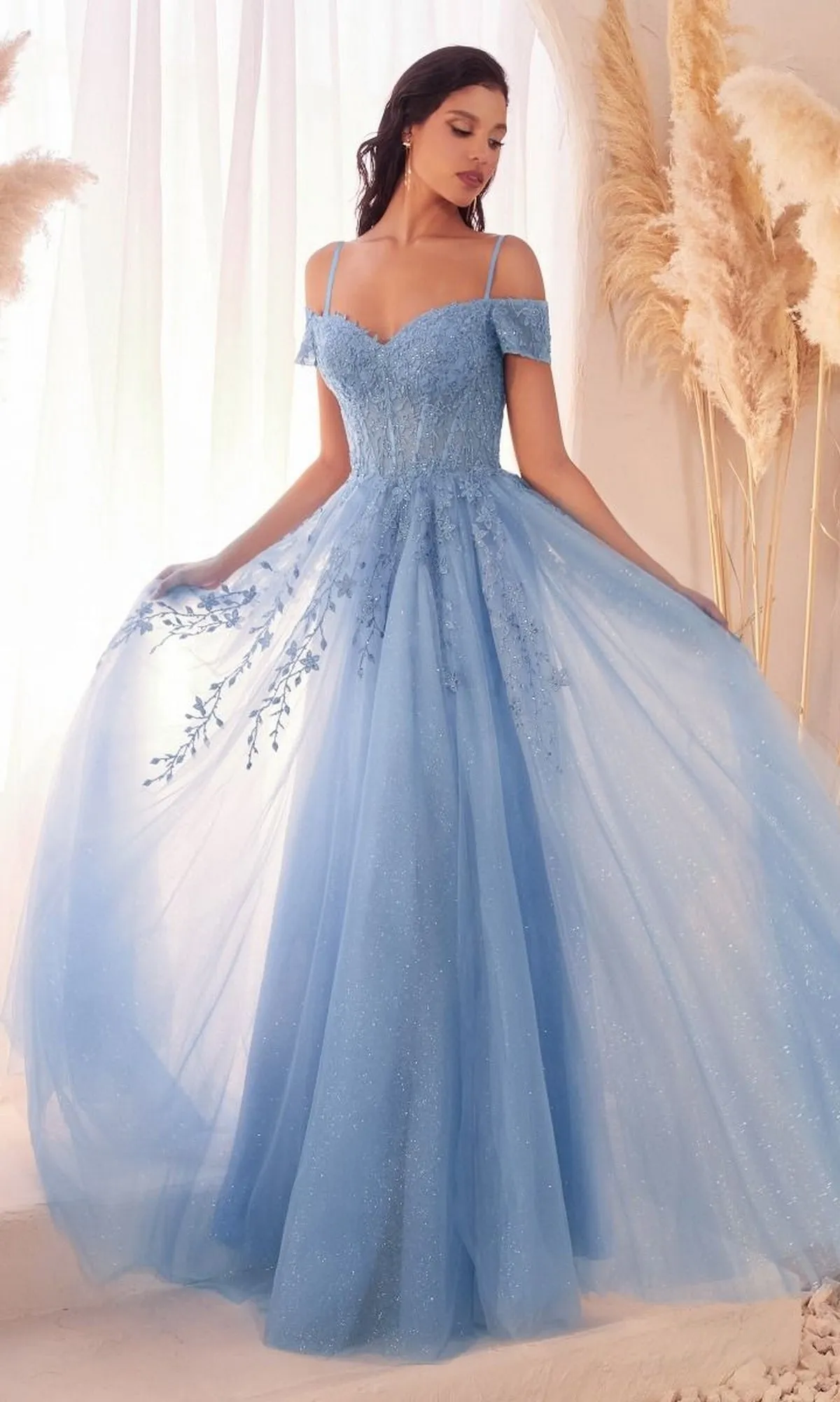 Off-the-Shoulder Long A-Line Prom Dress C154 sold by PromGirl product image thumbnail 4