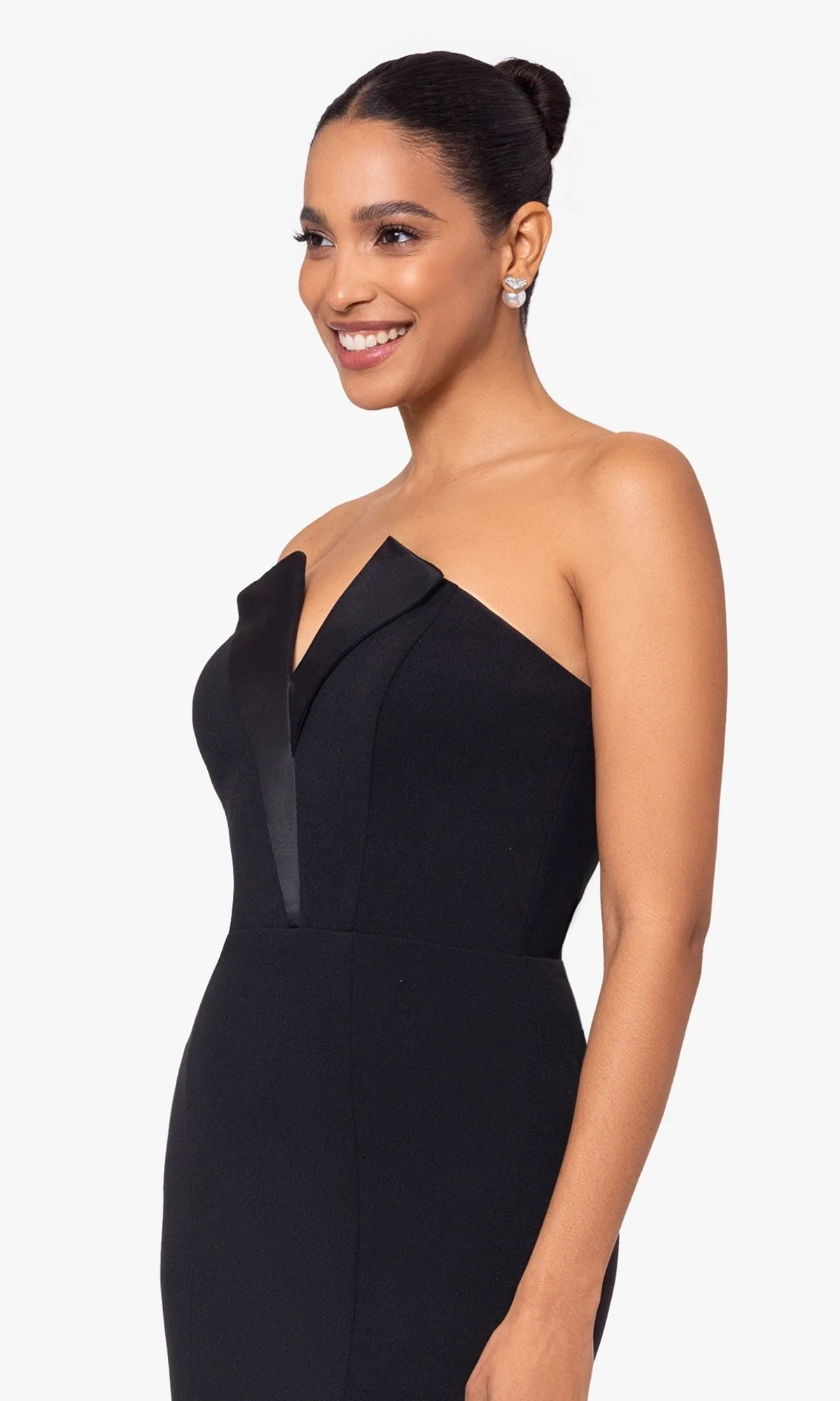 Strapless Long Black Tuxedo Prom Dress A24228 sold by PromGirl product image thumbnail 3