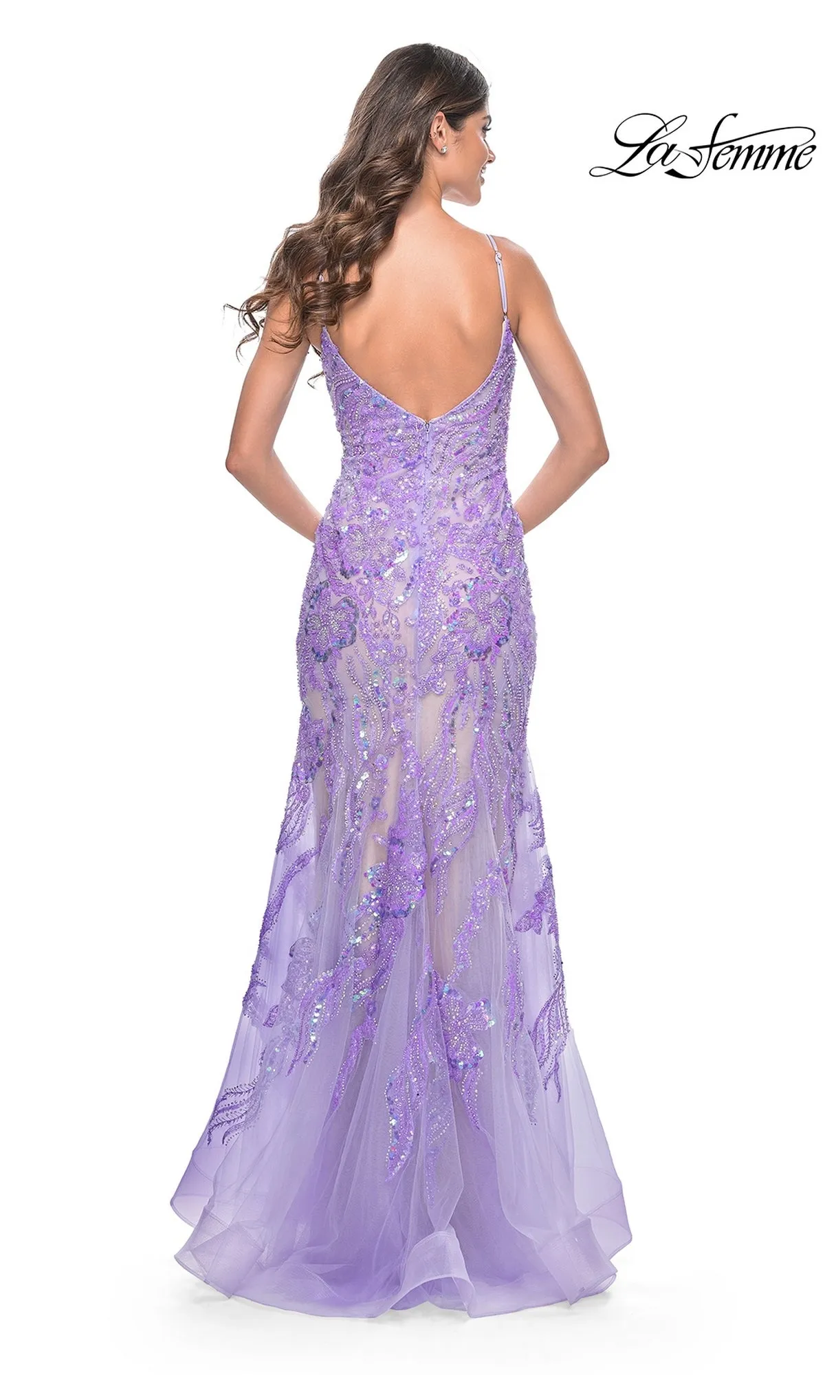 Le Femme Long Sequin-Lace Prom Dress 32333 sold by PromGirl product image thumbnail 2