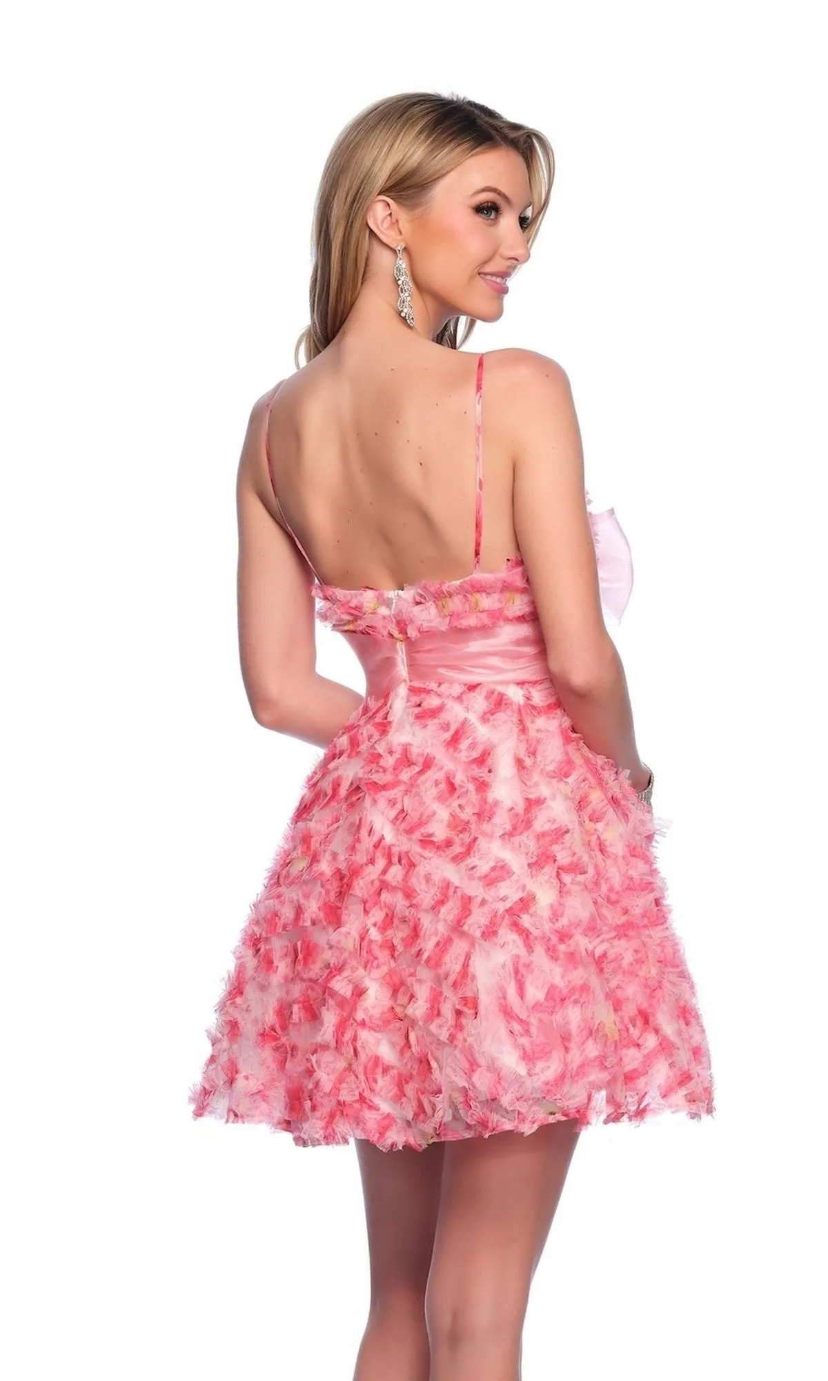 Dave and Johnny Short Pink Ruffle Hoco Dress 11769 sold by PromGirl product image thumbnail 2
