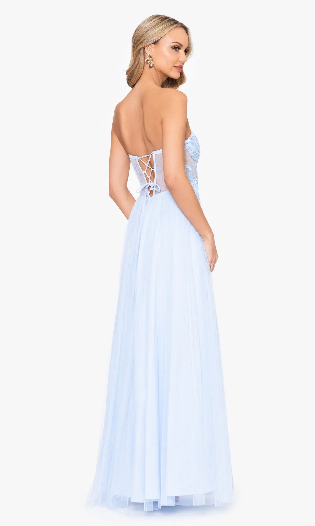 Blondie Nites Strapless Long Prom Dress 3421BN sold by PromGirl product image thumbnail 2