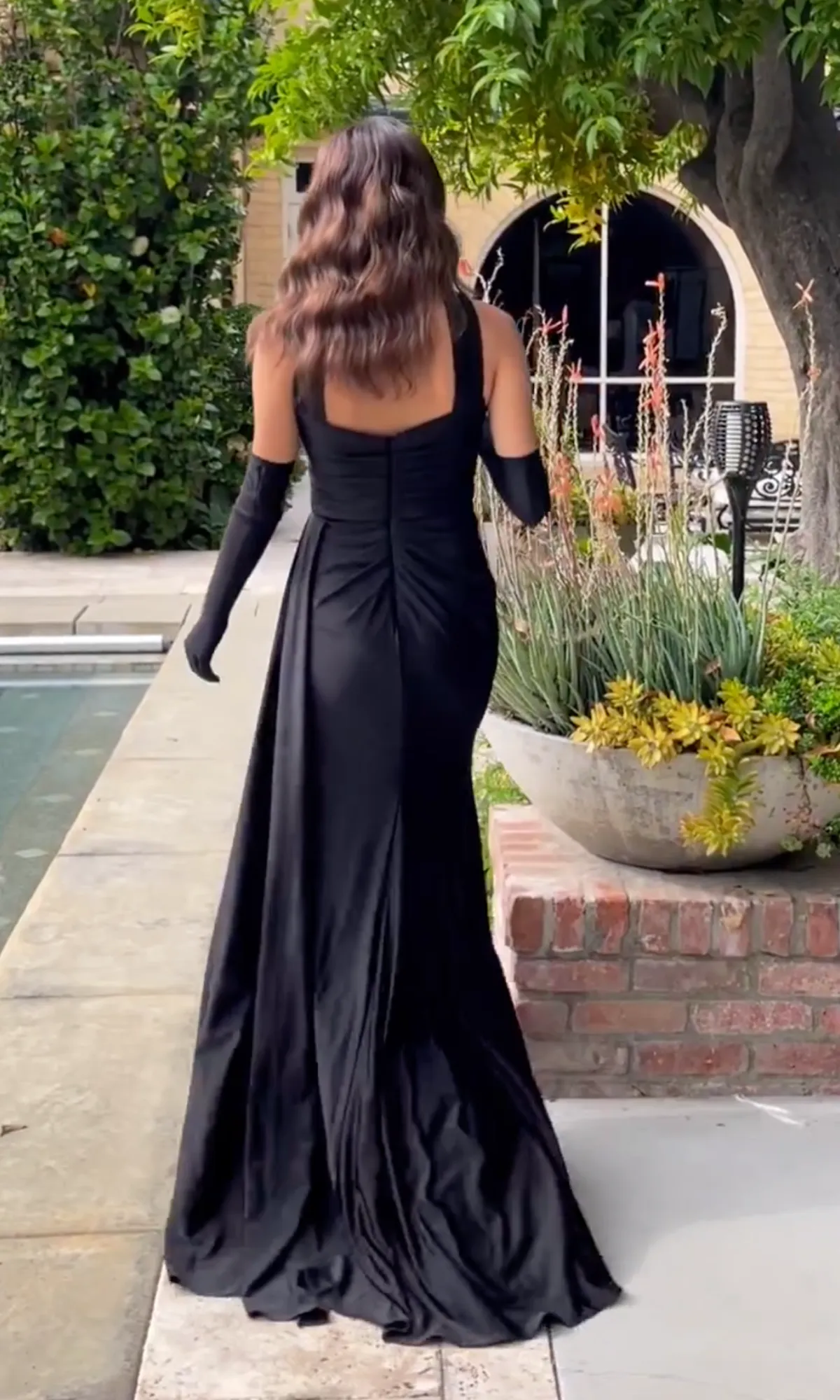 Choker Long Prom Dress with Gloves CD886 sold by PromGirl product image thumbnail 2