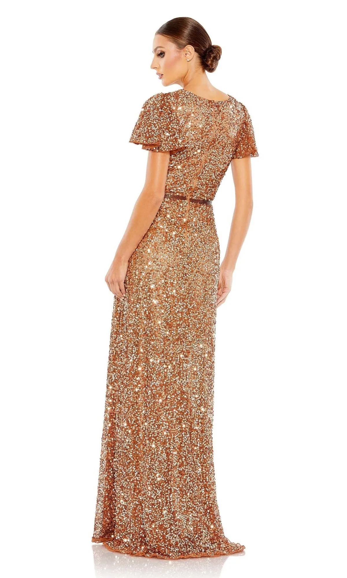 Short-Sleeve Sequin Formal Dress: Mac Duggal 5540 sold by PromGirl product image thumbnail 5