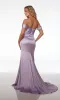 Alyce Off-Shoulder Cowl-Neck Long Prom Dress 61571 sold by PromGirl