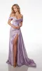 Alyce Off-Shoulder Cowl-Neck Long Prom Dress 61571 sold by PromGirl