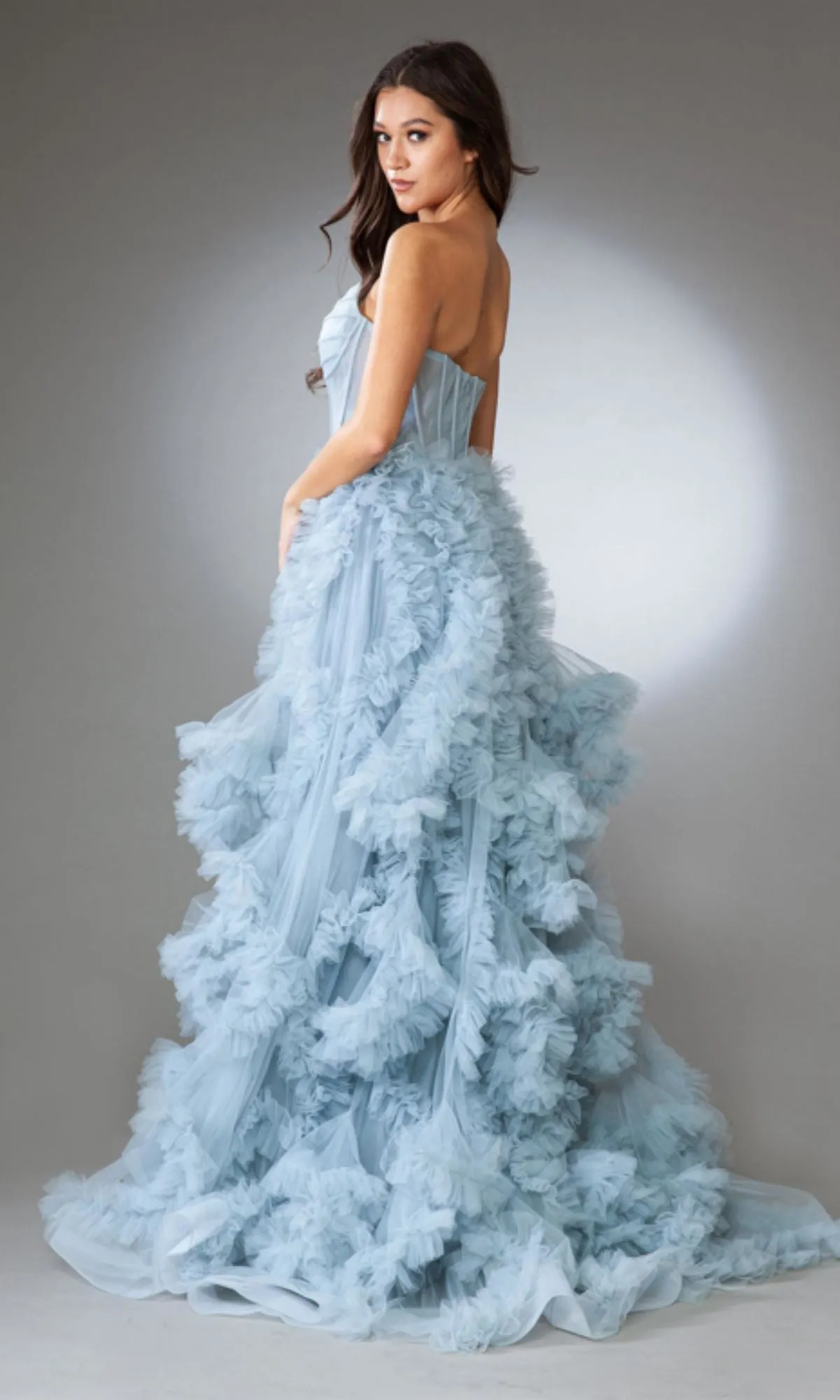 Amelia Couture Corset Ruffle Prom Ball Gown AC0019 sold by PromGirl product image thumbnail 2