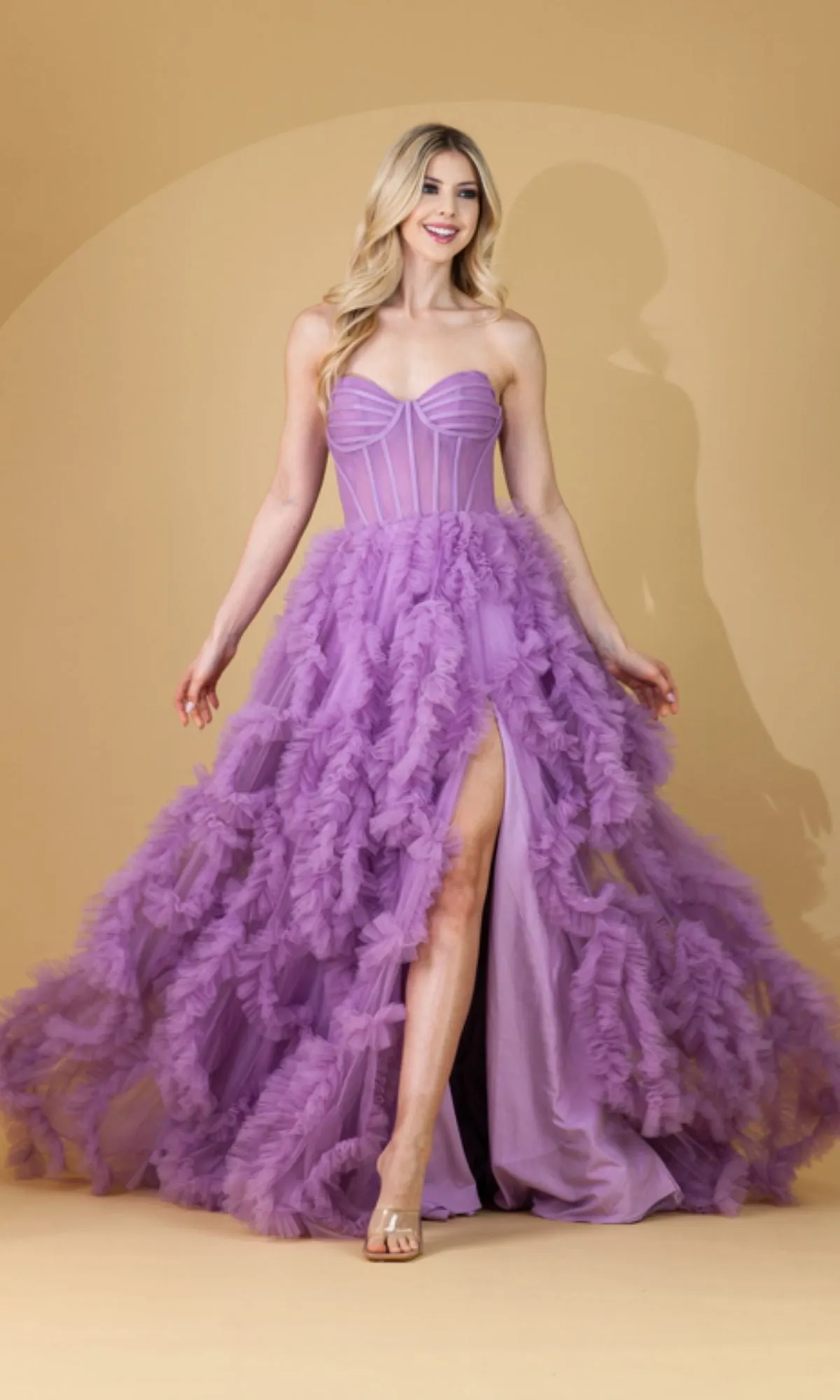 Amelia Couture Corset Ruffle Prom Ball Gown AC0019 sold by PromGirl product image thumbnail 3