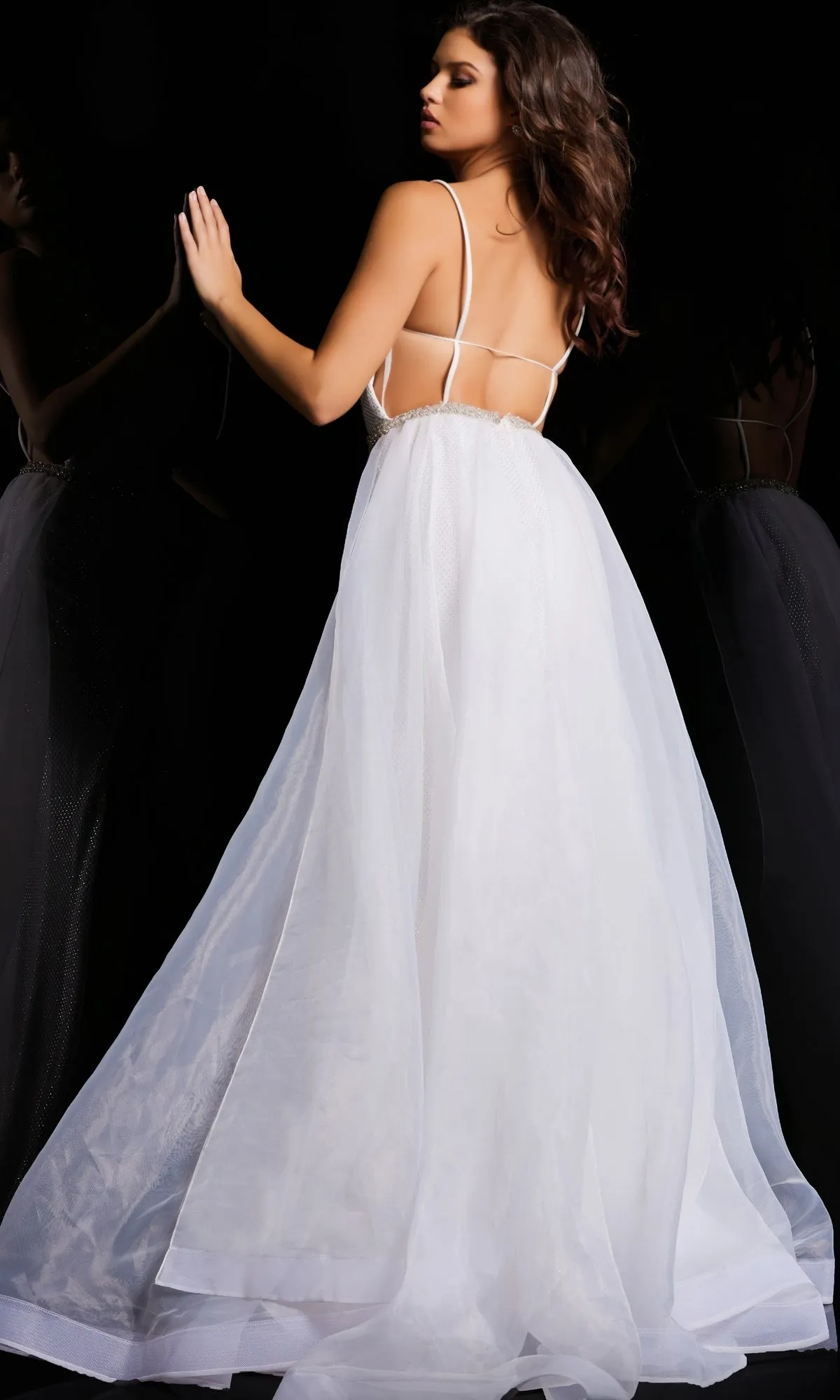 Jovani Tulle-Overskirt Beaded-Net Prom Dress 25990 sold by PromGirl product image thumbnail 2