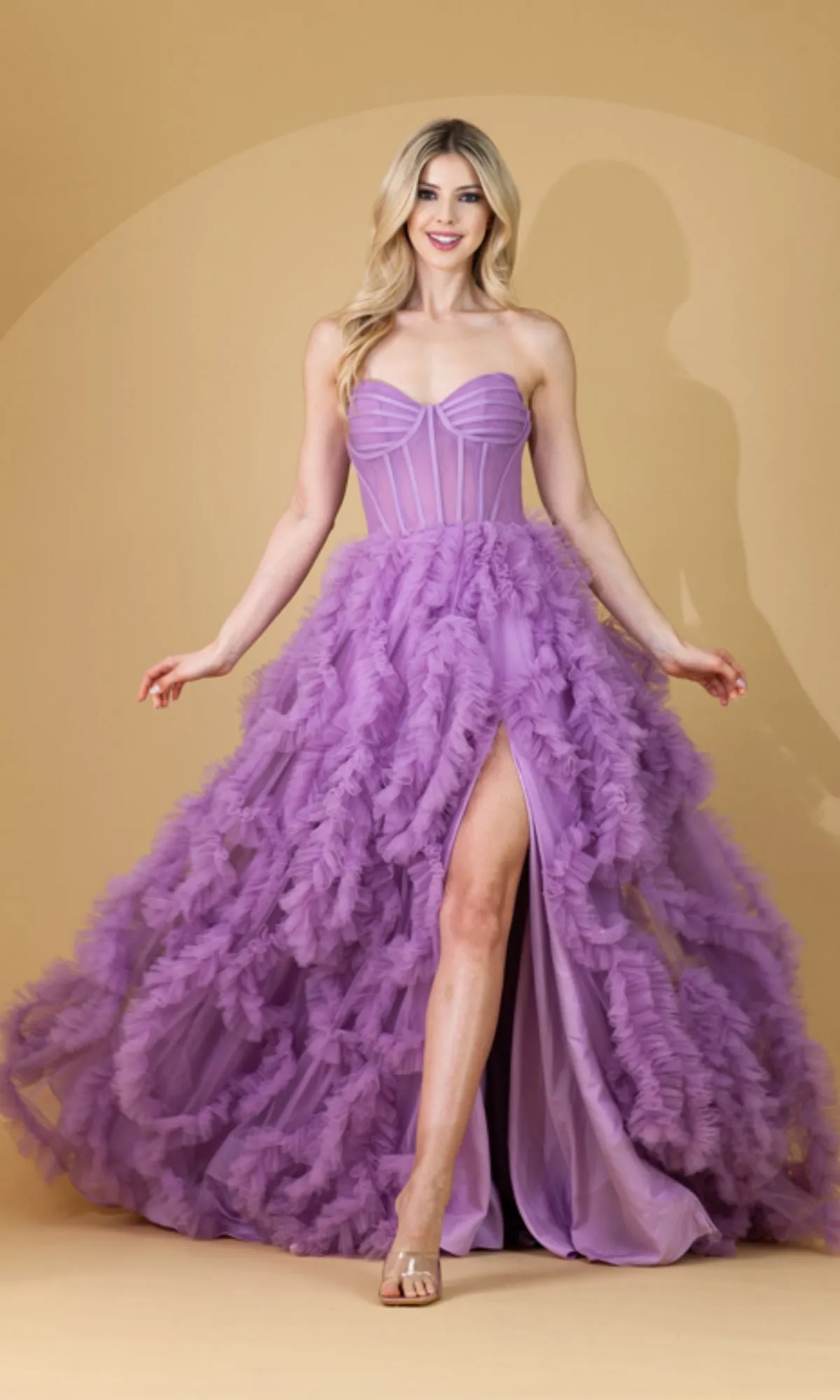 Amelia Couture Corset Ruffle Prom Ball Gown AC0019 sold by PromGirl product image thumbnail 5