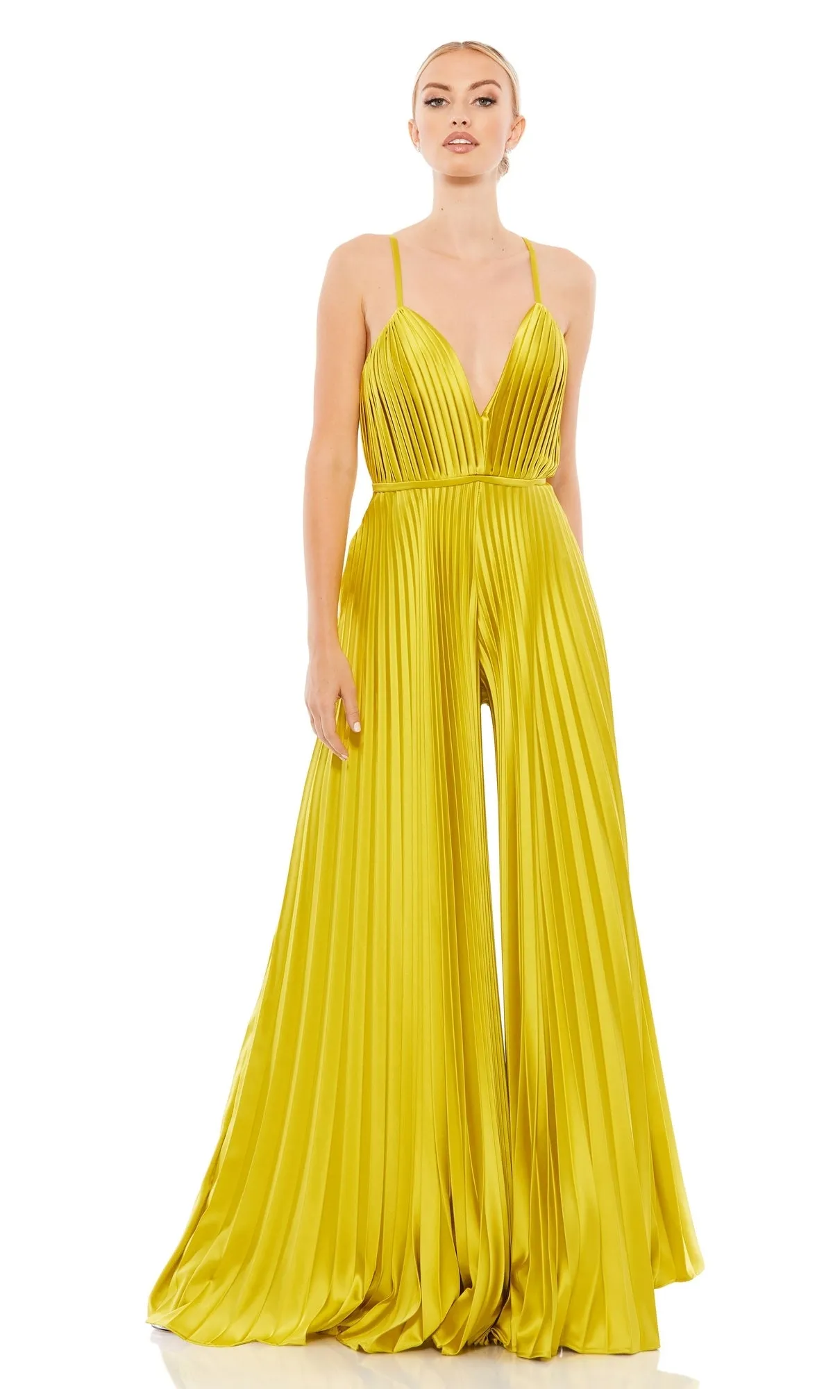 Mac Duggal Pleated Wide-Leg Formal Jumpsuit 26319 sold by PromGirl product image thumbnail 3