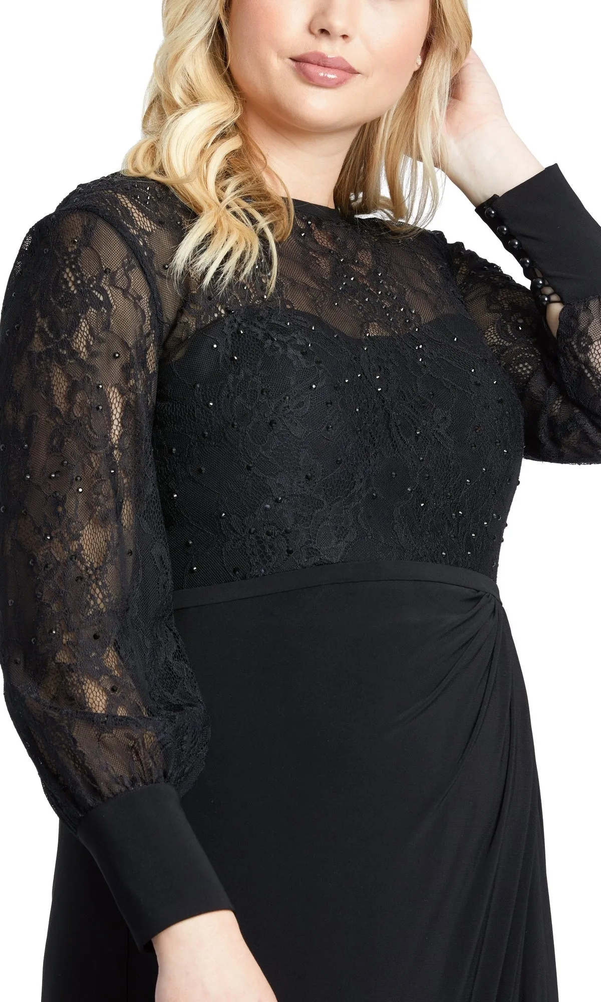 Plus-Size Black Formal Dress; Mac Duggal 67143 sold by PromGirl product image thumbnail 3