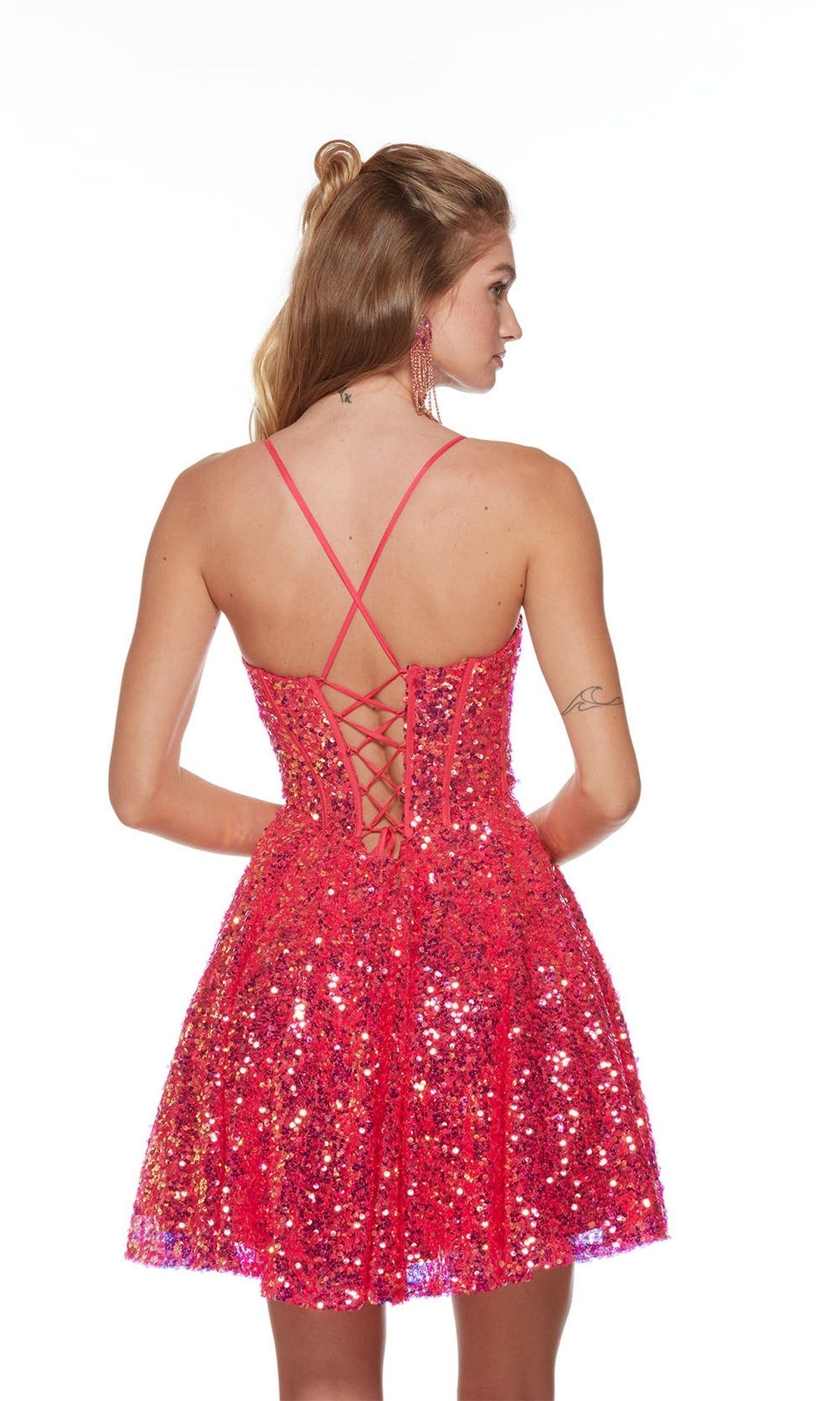 Corset Short Sequin A-Line Homecoming Dress 3123 sold by PromGirl product image thumbnail 2