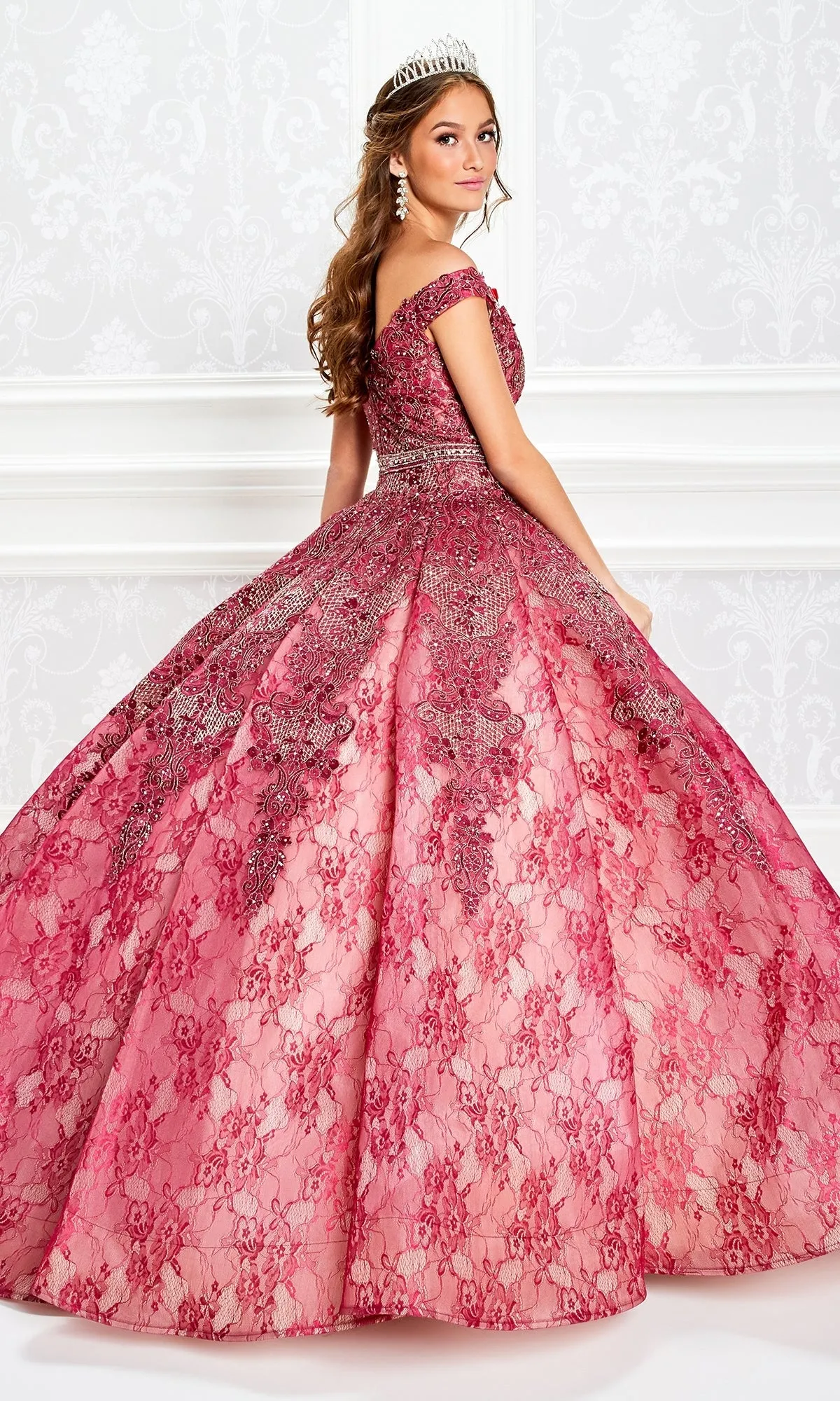 Princesa Lace Ball Gown Quinceañera Dress PR11921 sold by PromGirl product image thumbnail 2