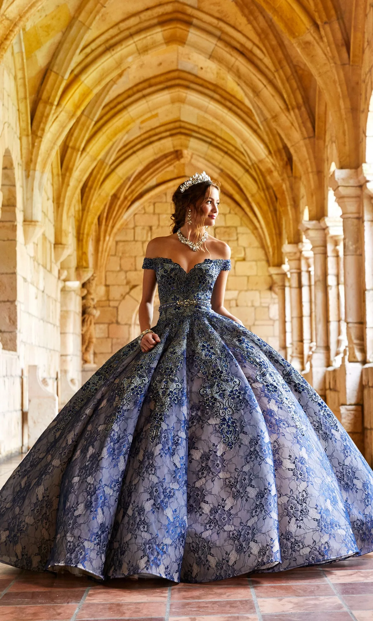 Princesa Lace Ball Gown Quinceañera Dress PR11921 sold by PromGirl
