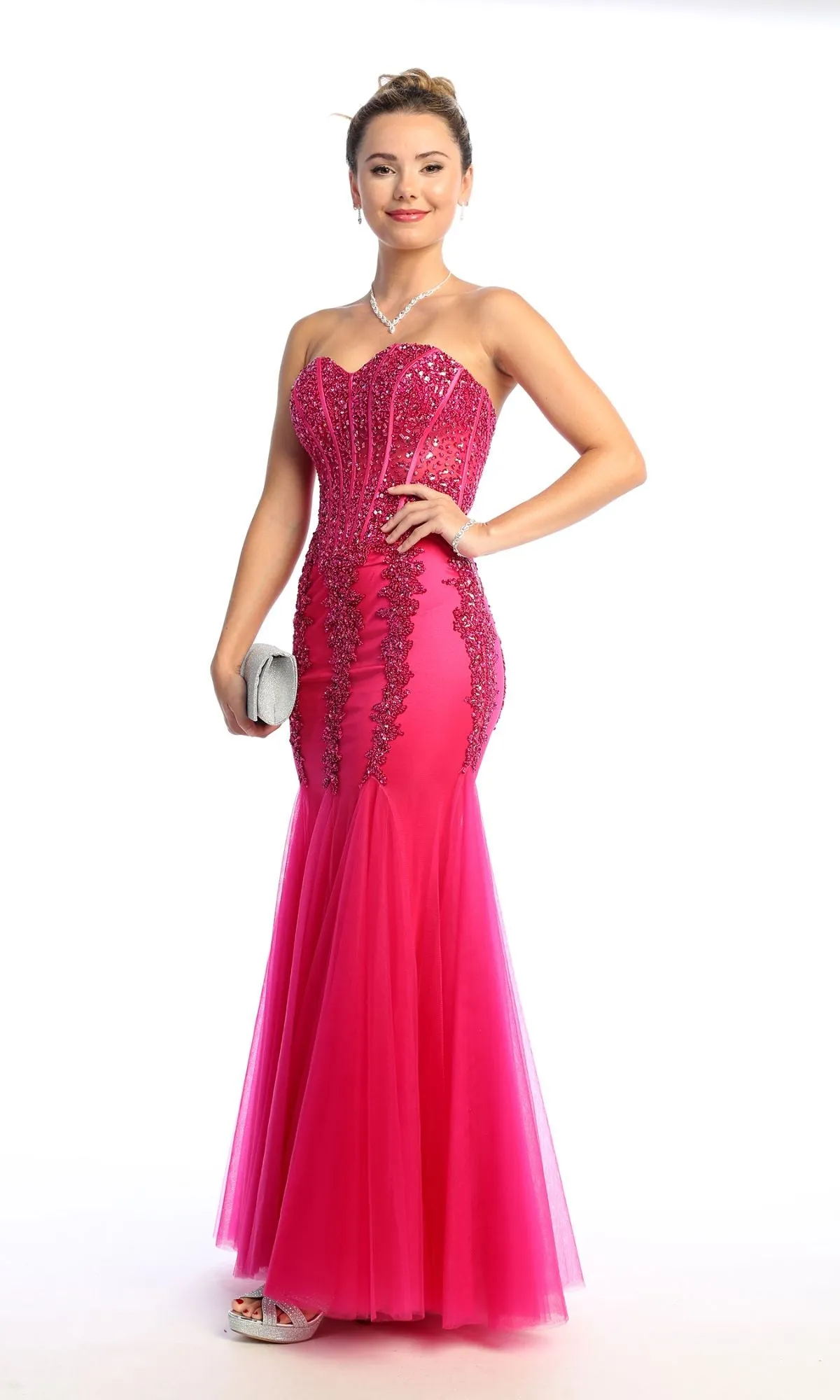 Strapless Long Mermaid Prom Dress: Chicas C820 sold by PromGirl product image thumbnail 3