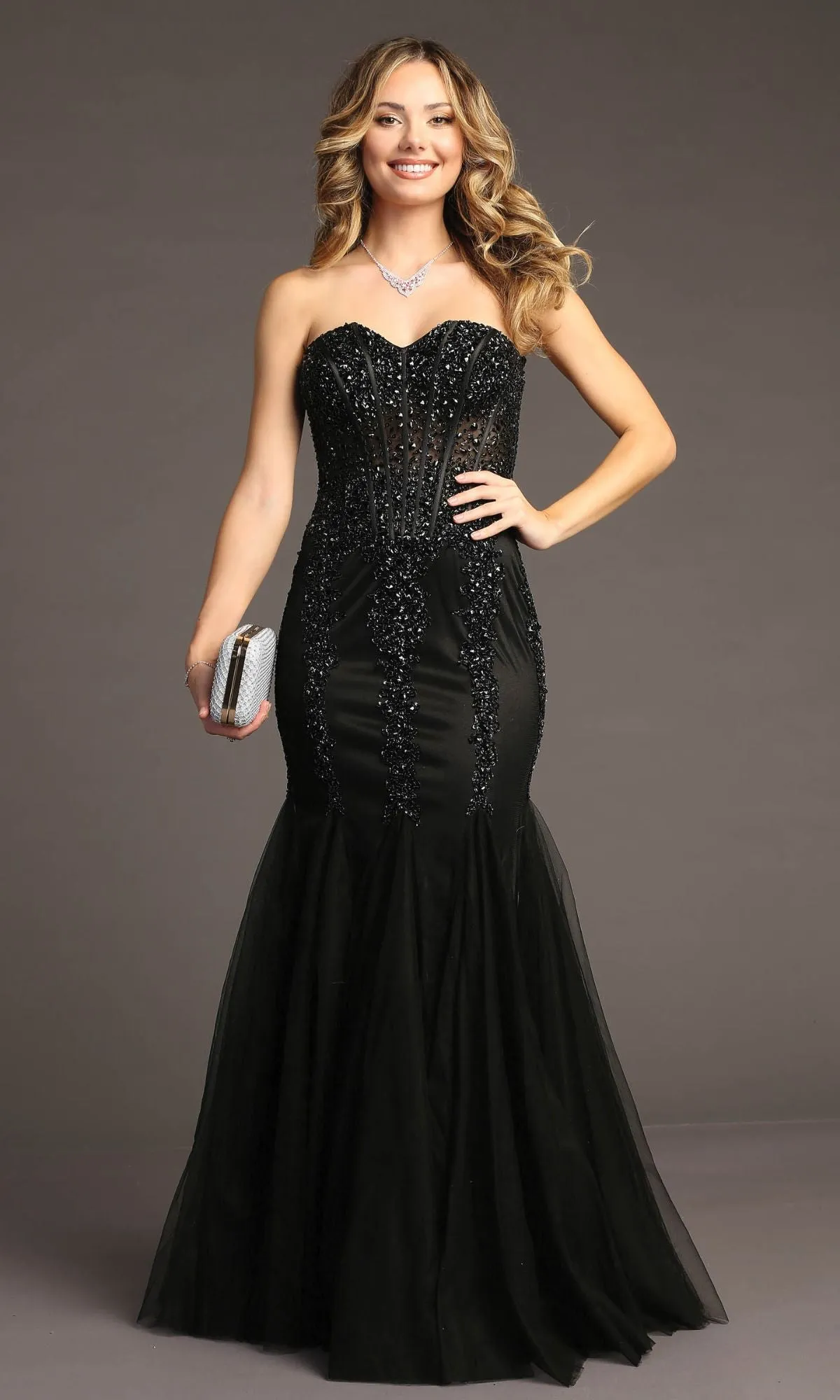 Strapless Long Mermaid Prom Dress: Chicas C820 sold by PromGirl