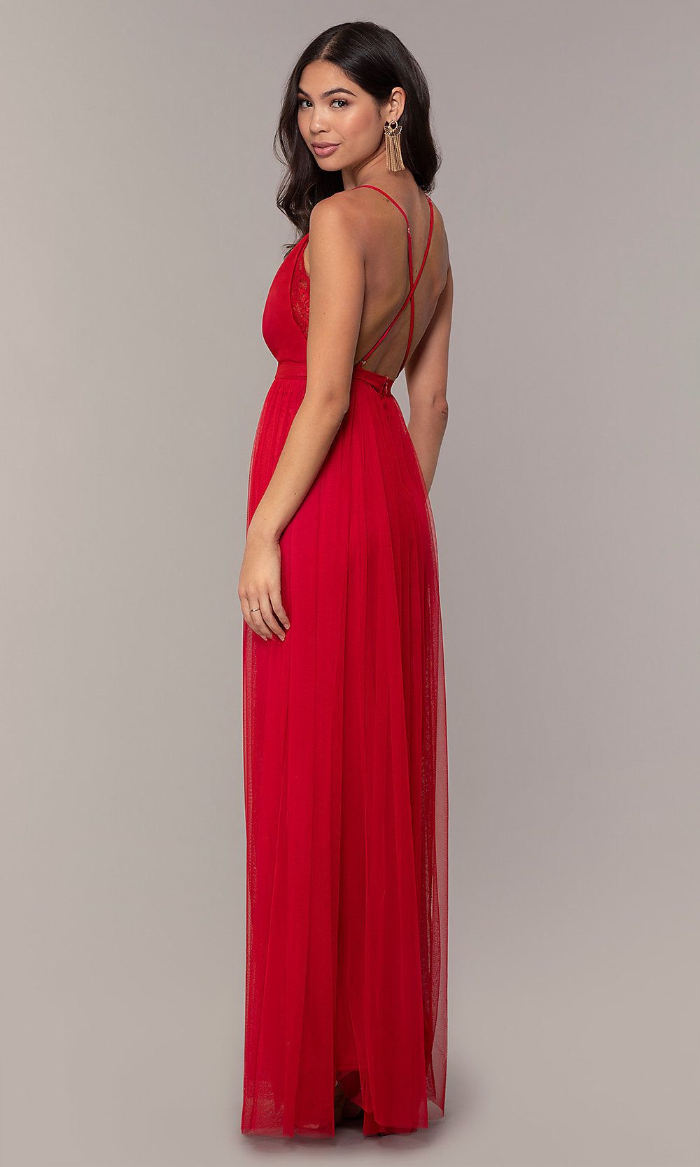 Lace-Bodice Open-Back Long Prom Dress by PromGirl sold by PromGirl product image thumbnail 2