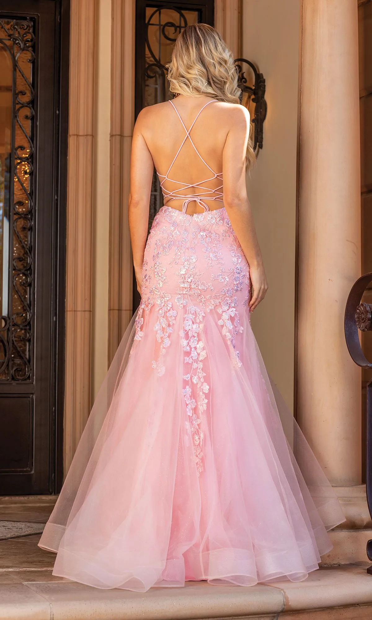 Backless Sheer-Corset Long Mermaid Prom Dress 4353 sold by PromGirl product image thumbnail 2