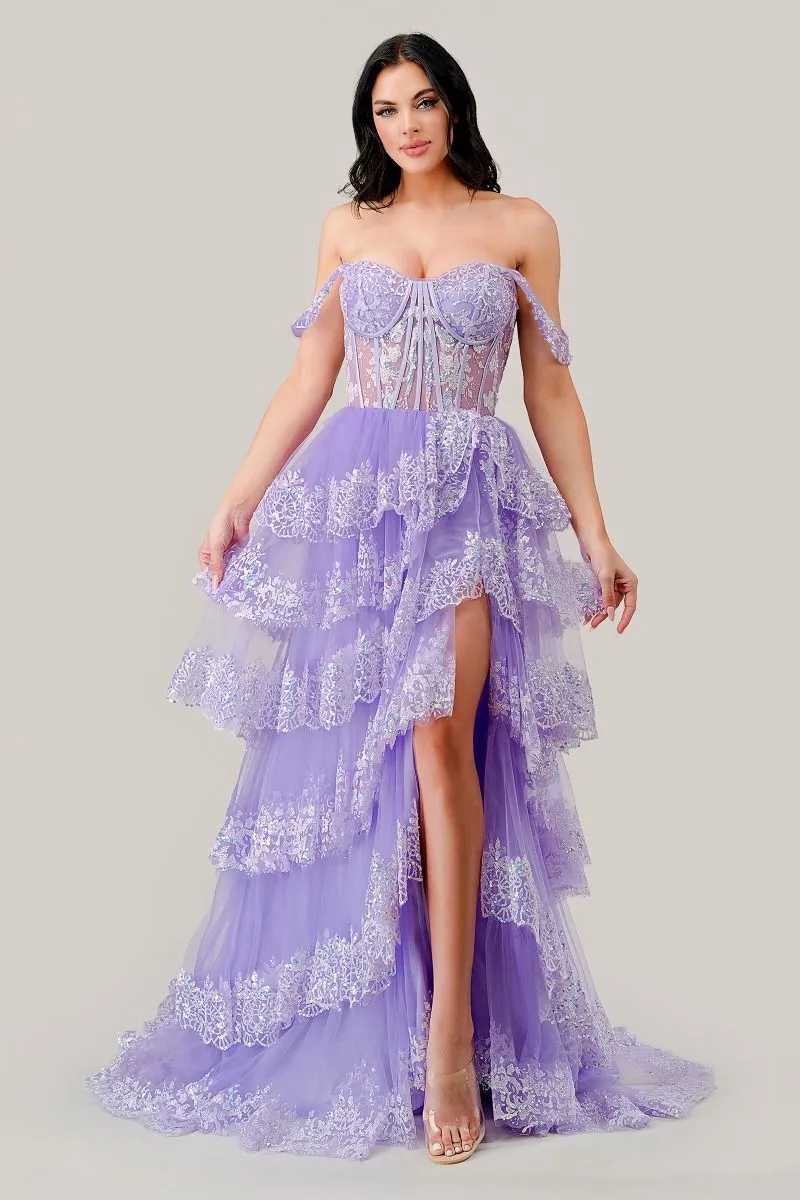 Off-Shoulder Prom Ball Gown KV1110 sold by PromGirl product image thumbnail 4