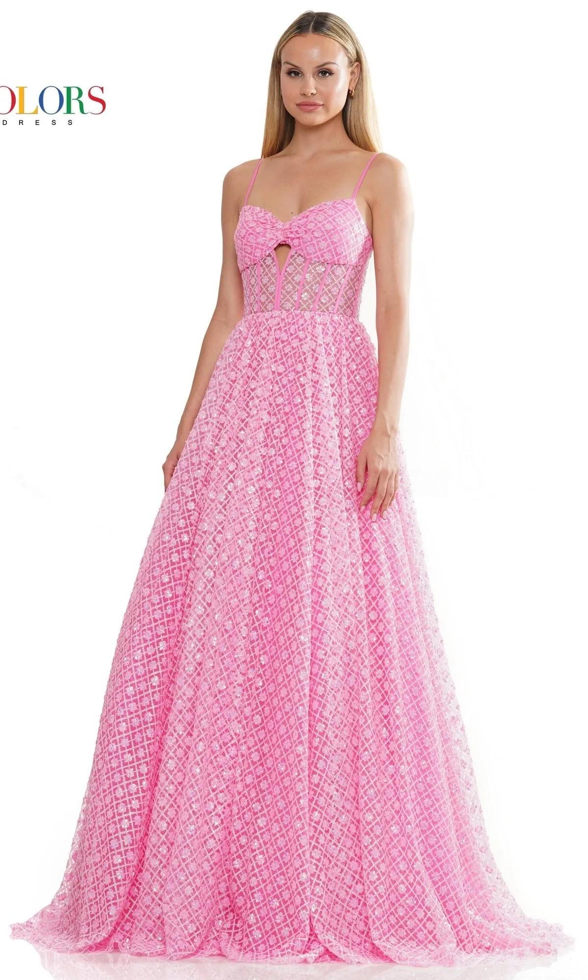 Sheer-Bodice Floral-Print Long Prom Ball Gown 3234 sold by PromGirl product image thumbnail 3