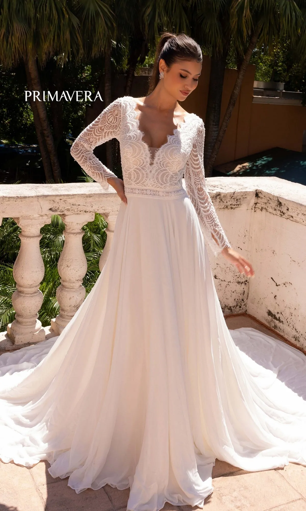 Long Wedding Dress 11140 by Primavera sold by PromGirl product image thumbnail 2