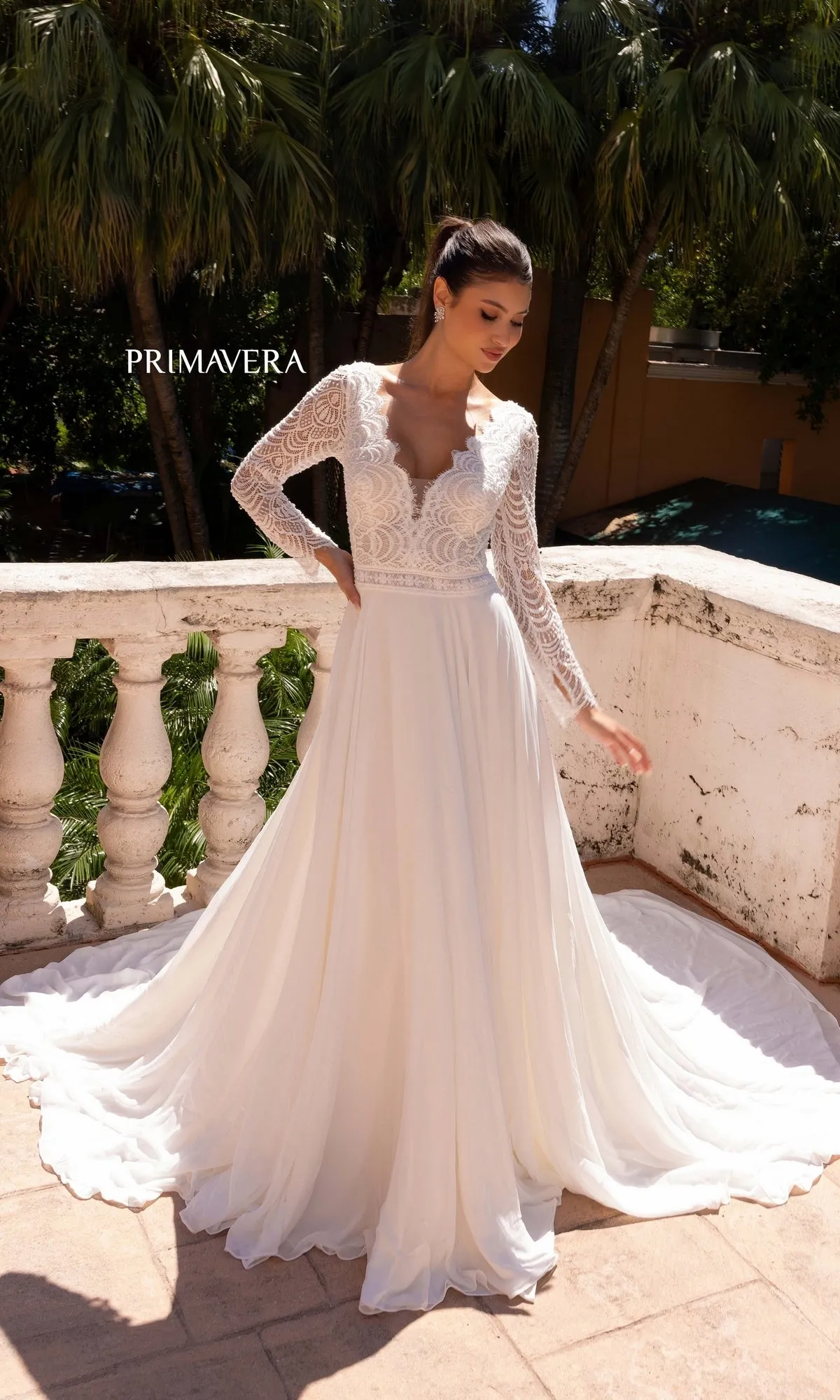 Long Wedding Dress 11140 by Primavera sold by PromGirl product image thumbnail 4