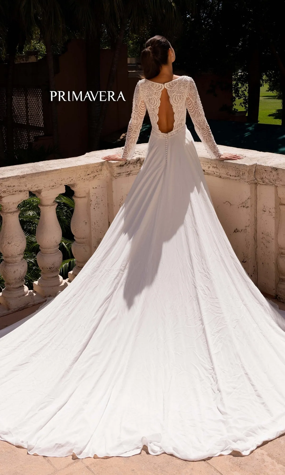Long Wedding Dress 11140 by Primavera sold by PromGirl