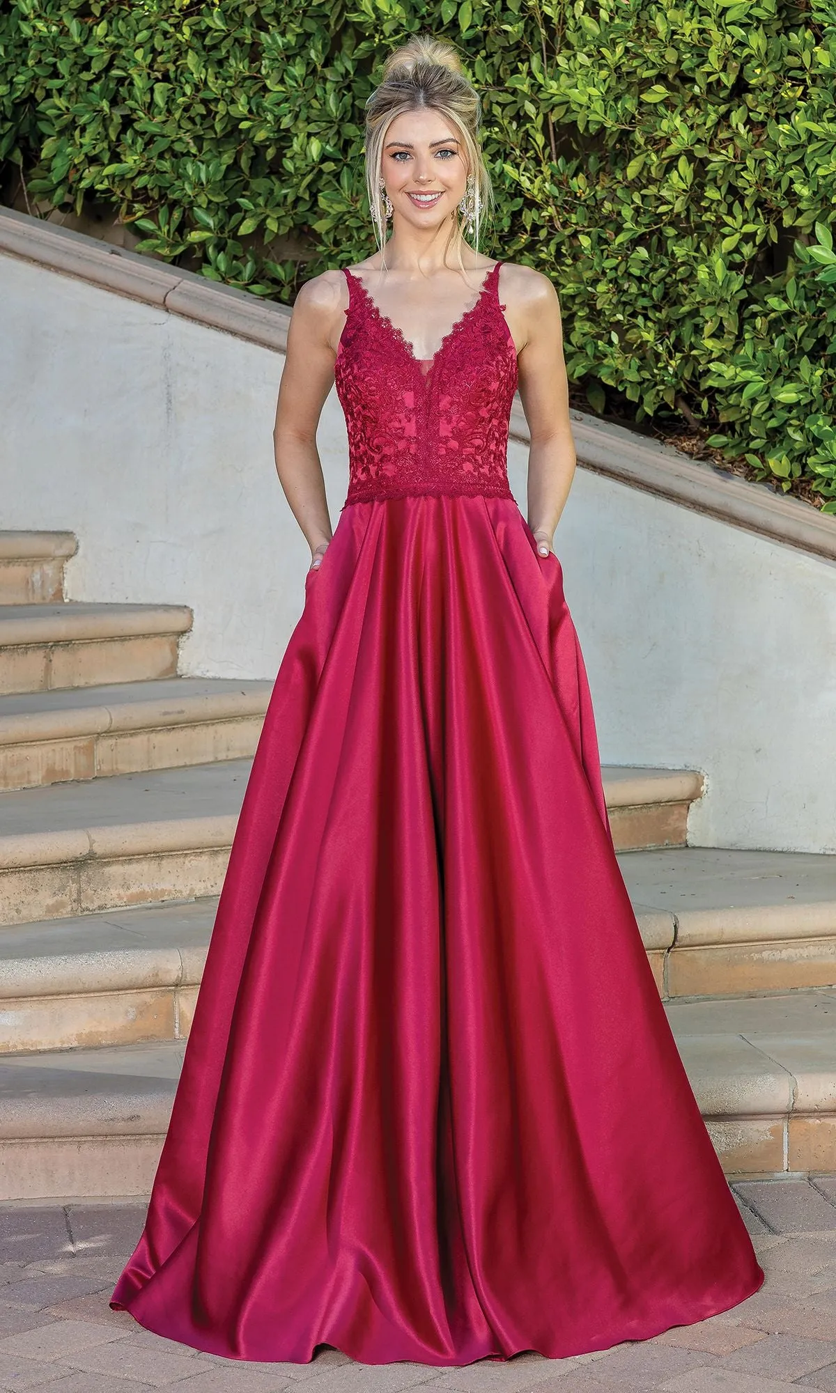 Embroidered-Bodice Long Prom Dress with Corset sold by PromGirl product image thumbnail 5