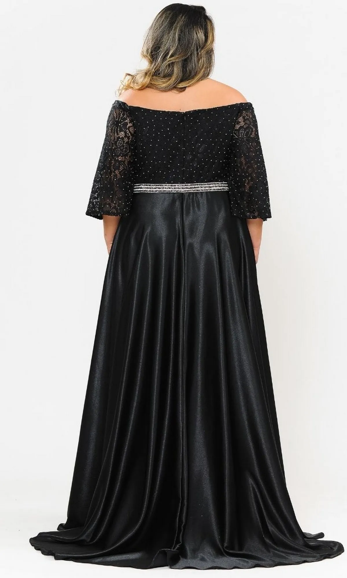 Bell-Sleeve Plus-Size Long Prom Dress W1008 sold by PromGirl product image thumbnail 5